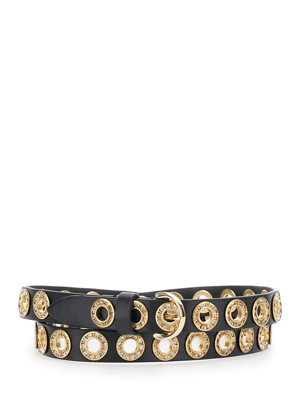 Pinko Black Nera Belt with All-Over Studs in Ecoleather Polyurethane