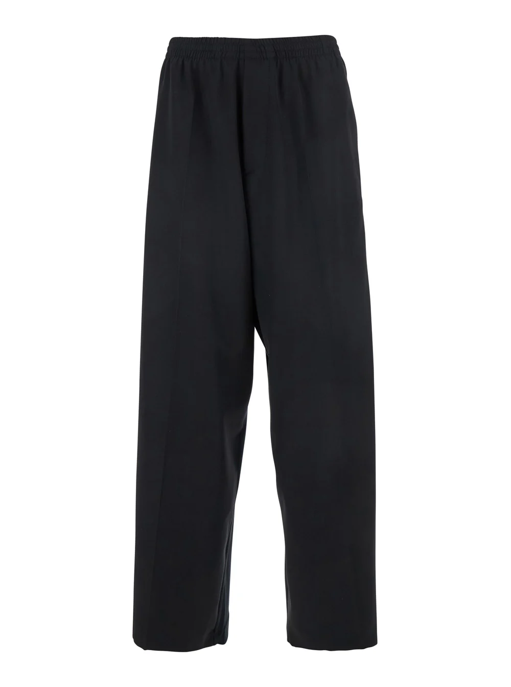 Balenciaga Black Pants with Elastic Waist in Wool Man Trousers