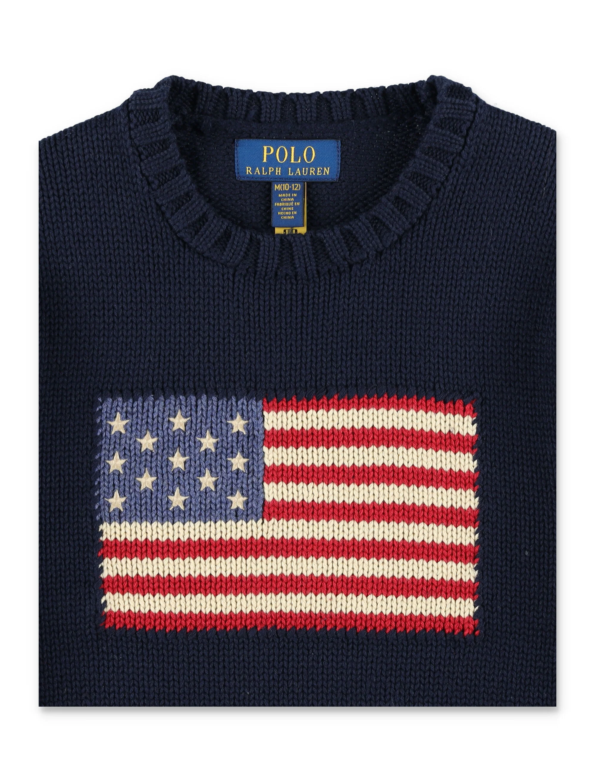 Polo Ralph Lauren American Flag Cotton Sweater Navy