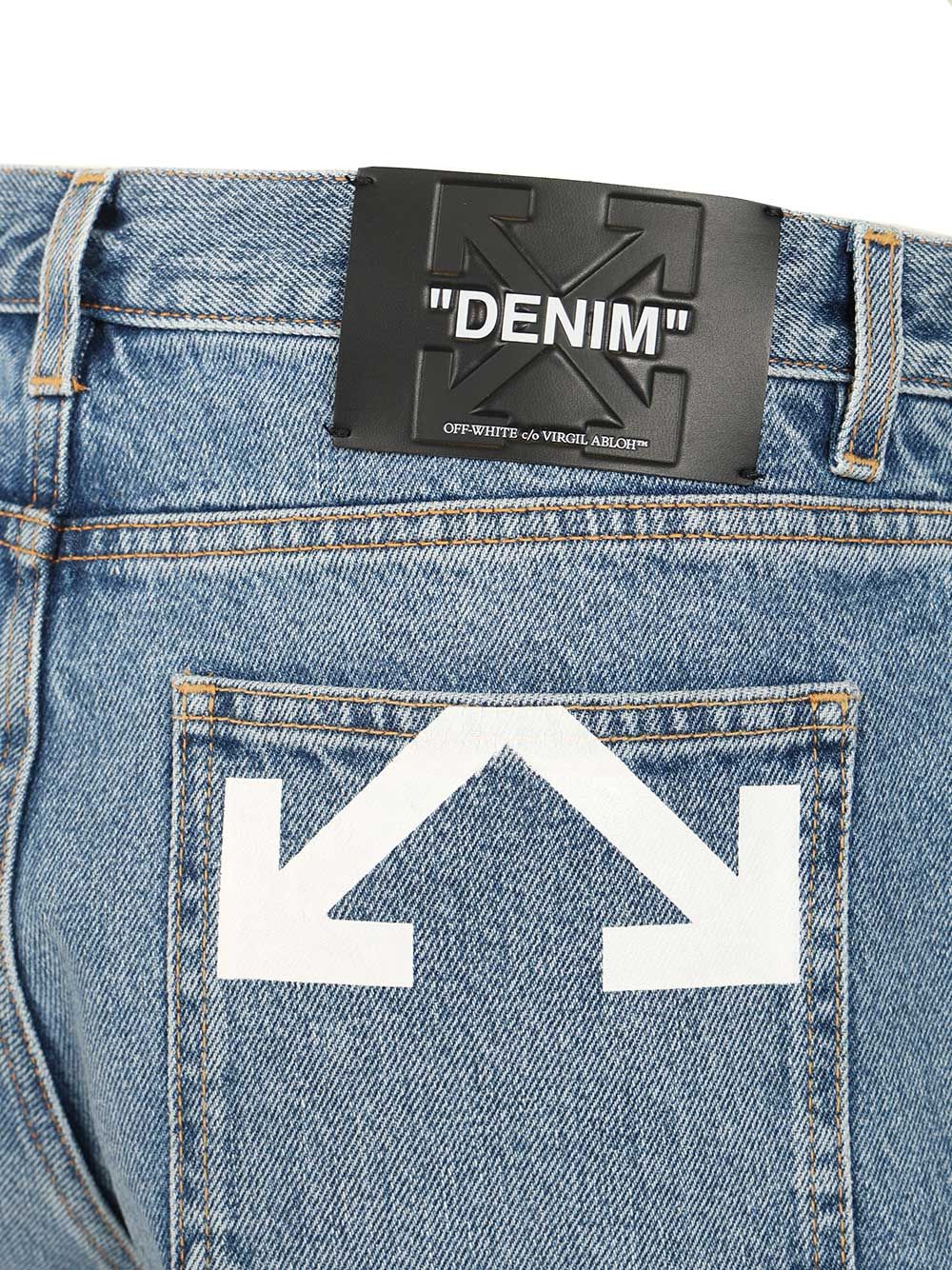 Off-White Half Arrow Denim Shorts Light Blue Cotton Trousers