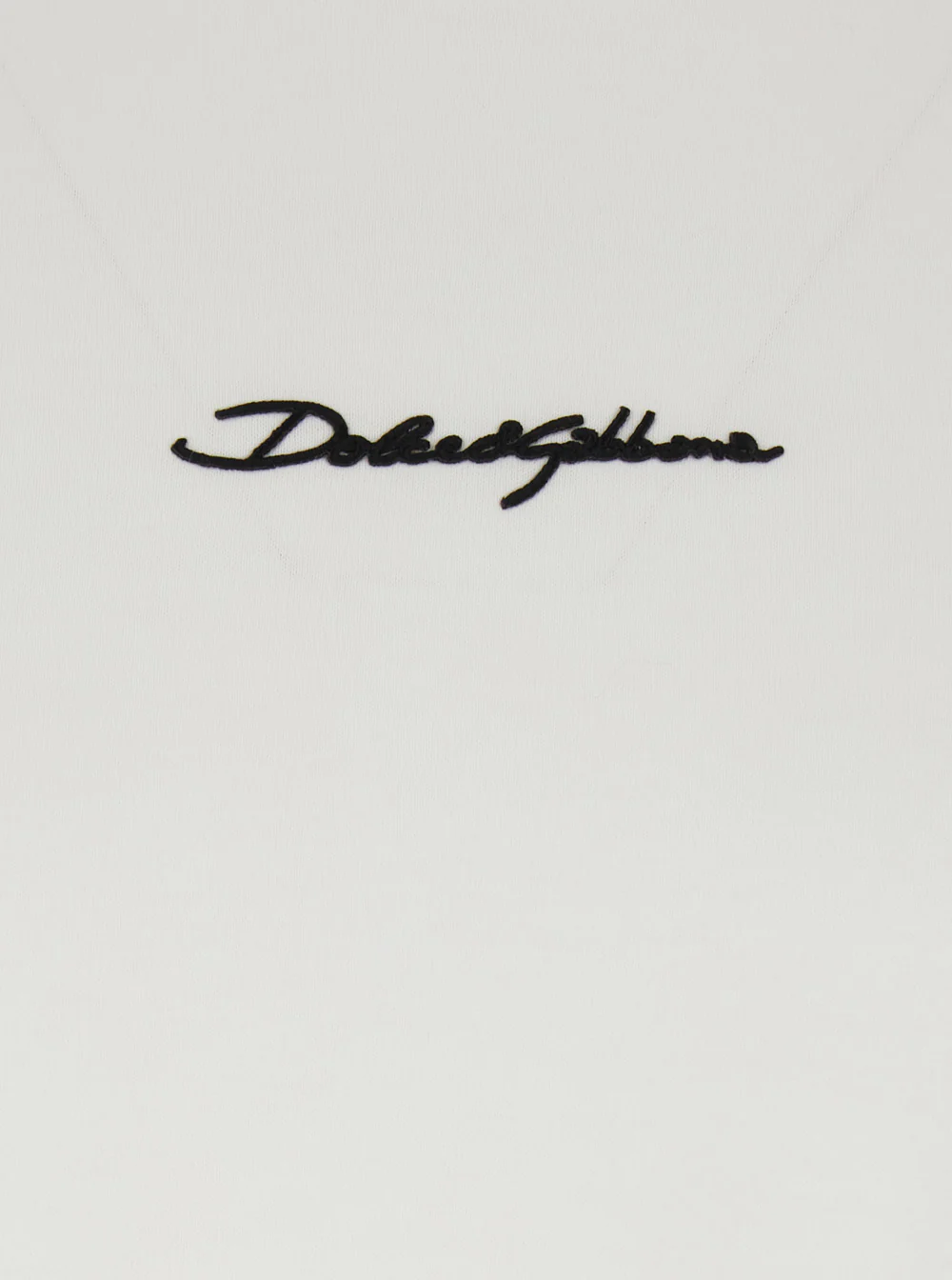 Dolce & Gabbana White Crew Neck T-shirt with Front Logo in Cotton for Men Tshirts And Polo Shirts