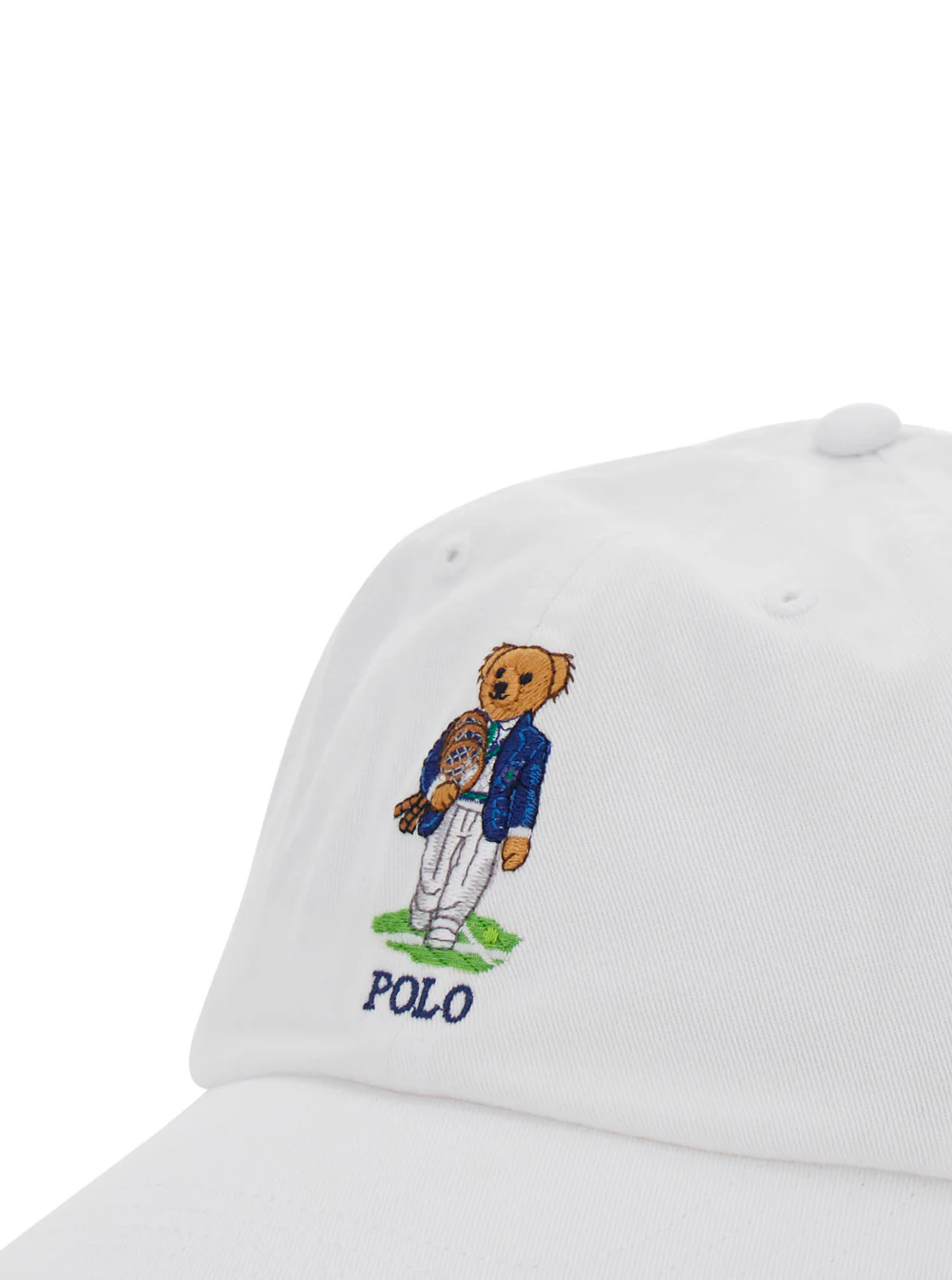 Polo Ralph Lauren Hat Baseball Cap Bear Blue With Embroidered Logo Cotton Men White And Gloves