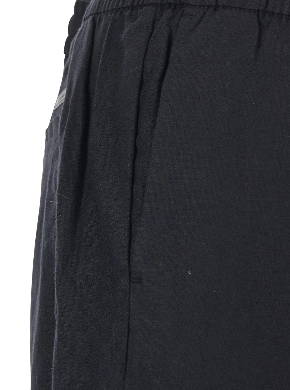 Calvin Klein Pants STRAIGHT LINEN PULL ON Black with Elasticized Waist in and Cotton Men Trousers