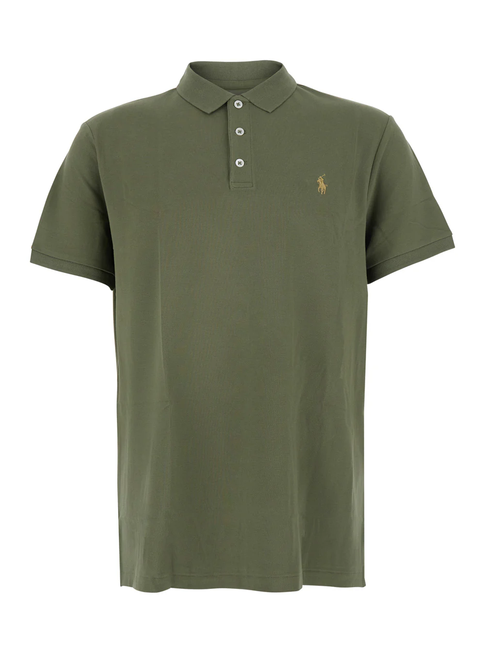 Polo Ralph Lauren Custom Fit Green Polo Shirt With Classic Collar And Pony Embroidery On The Front Cotton For Men Tshirts