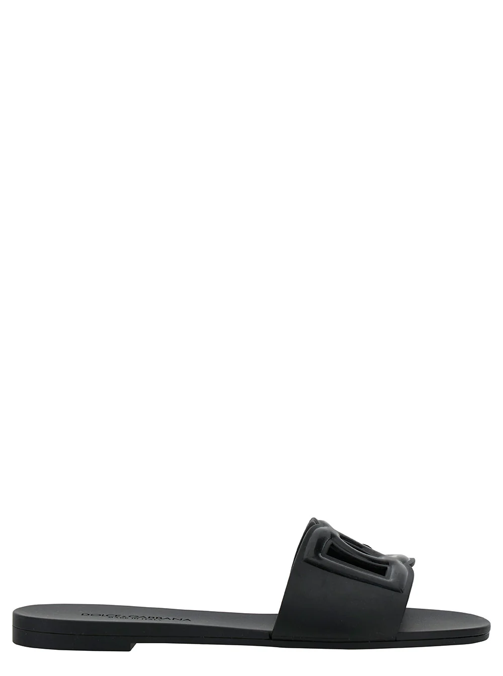 Dolce & Gabbana Black Flats With Cut-Out Band And Dg Logo Soft Rubber Woman Flat Shoes