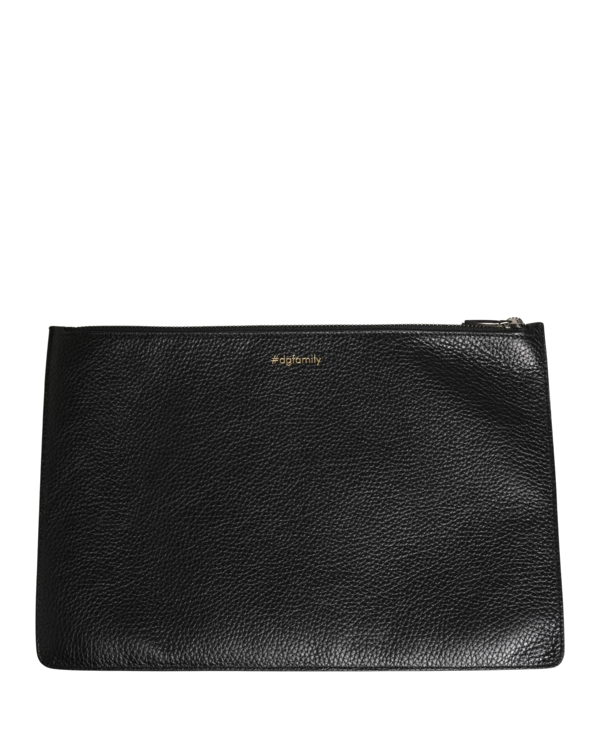 Dolce & Gabbana Black #dgfamily Embellished Leather Clutch Borse Bag Calf