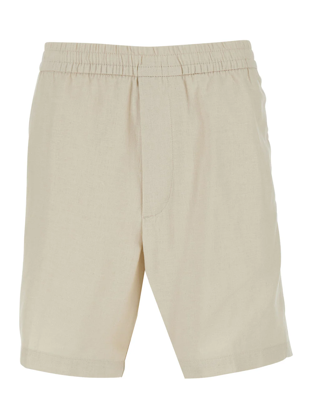 Calvin Klein Shorts STRAIGHT LINEN 7 PULL ON White in and Cotton Men Bermuda