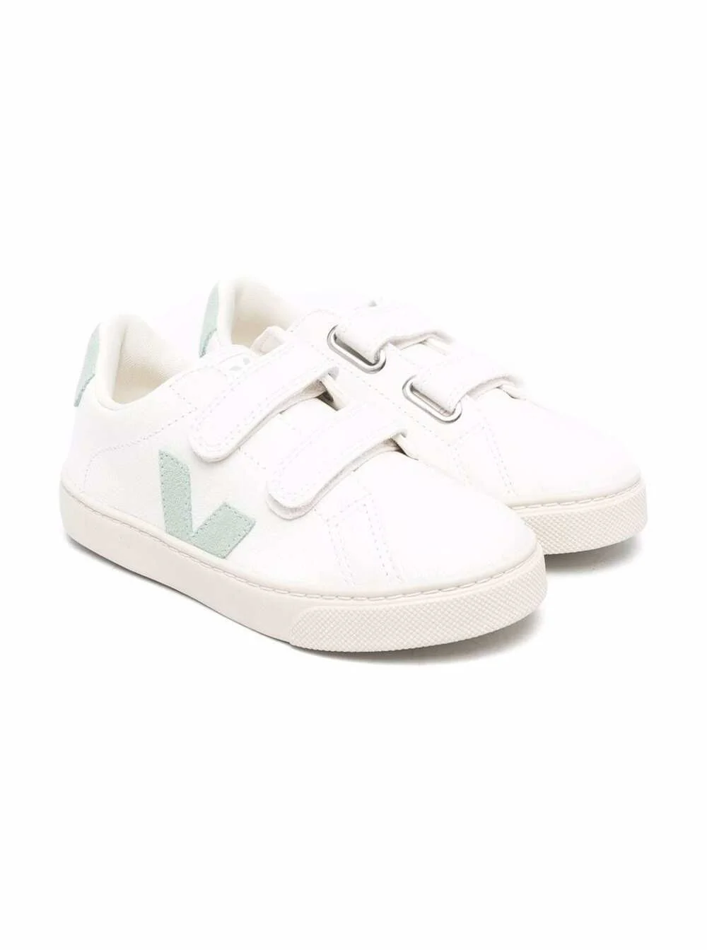 Veja Kids Boys White Vegan Leather Sneakers With Logo Chromefree
