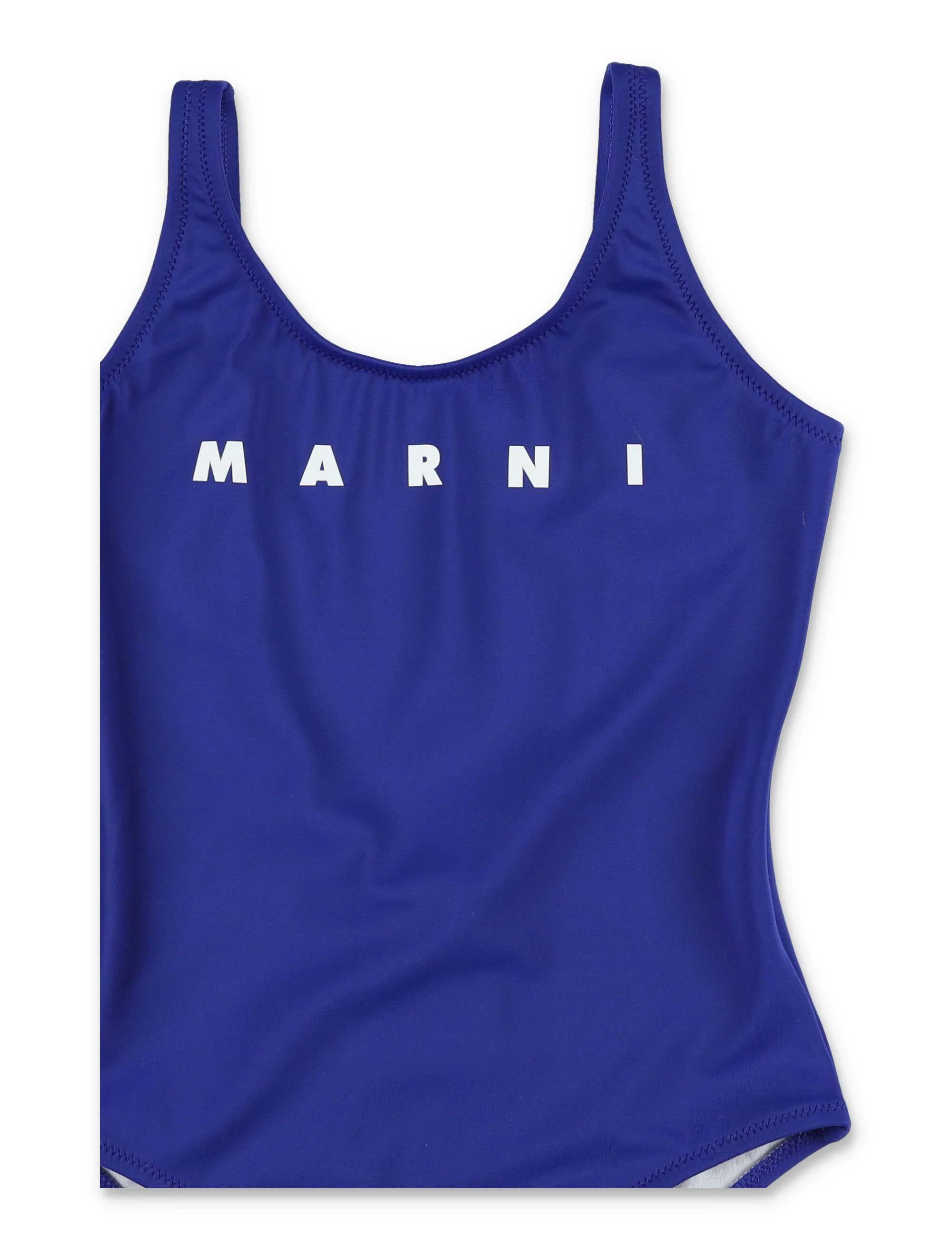 Marni Logo One-Piece For Girls Navy Nylon Swimwear