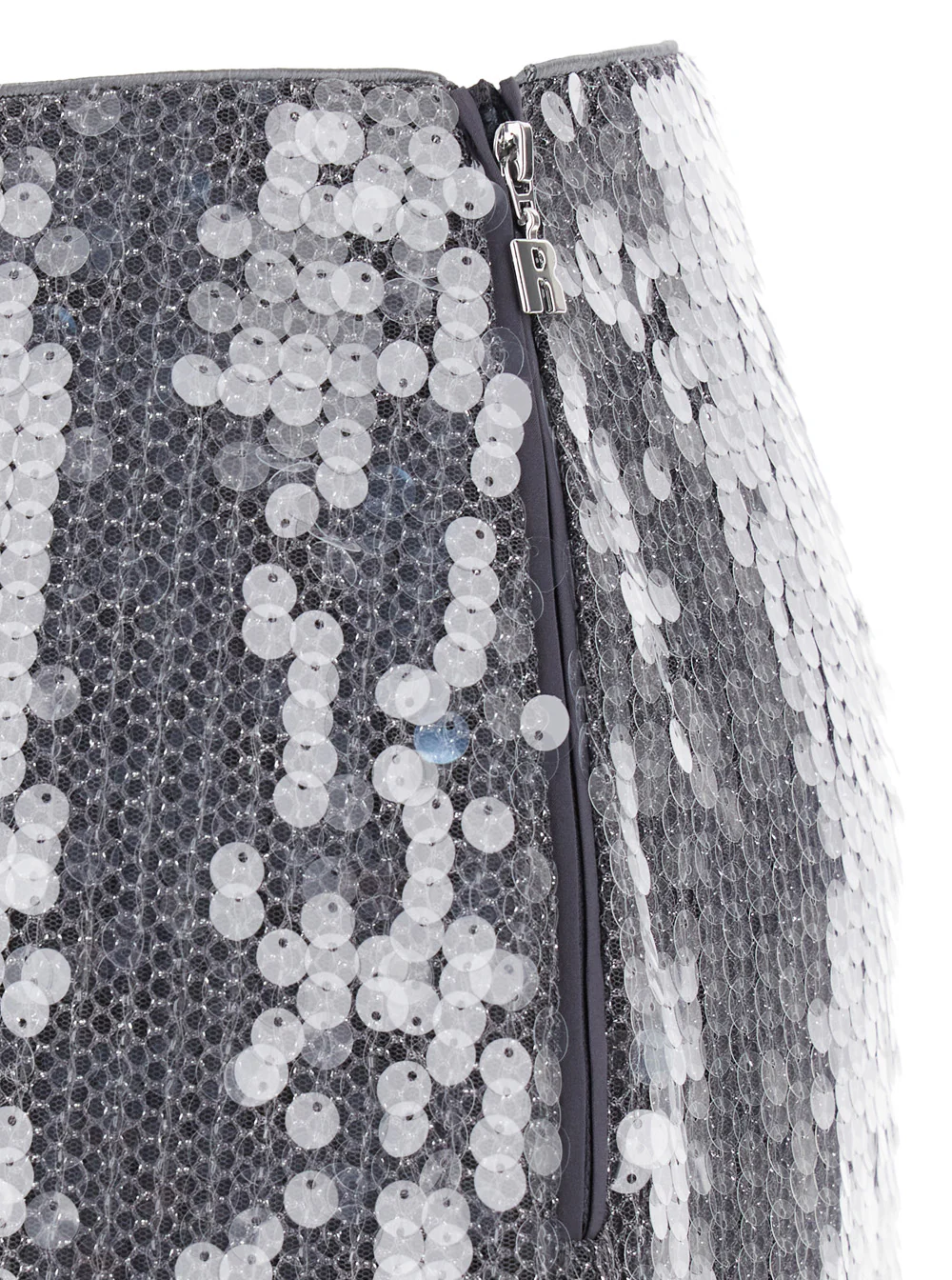 Rotate Grey Skirt with All-Over Sequins in Tech Fabric Woman Recycled Polyester