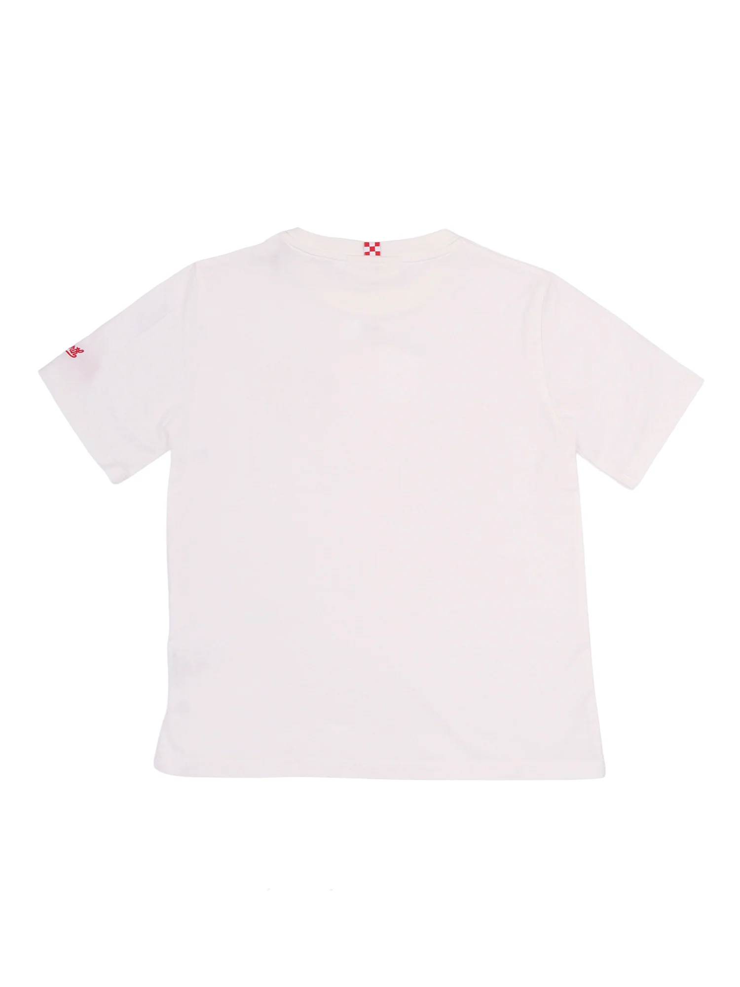 Mc2 Saint Barth Denver Jr-Bear Racing 01n Emb White Cotton Short Sleeves T-shirt