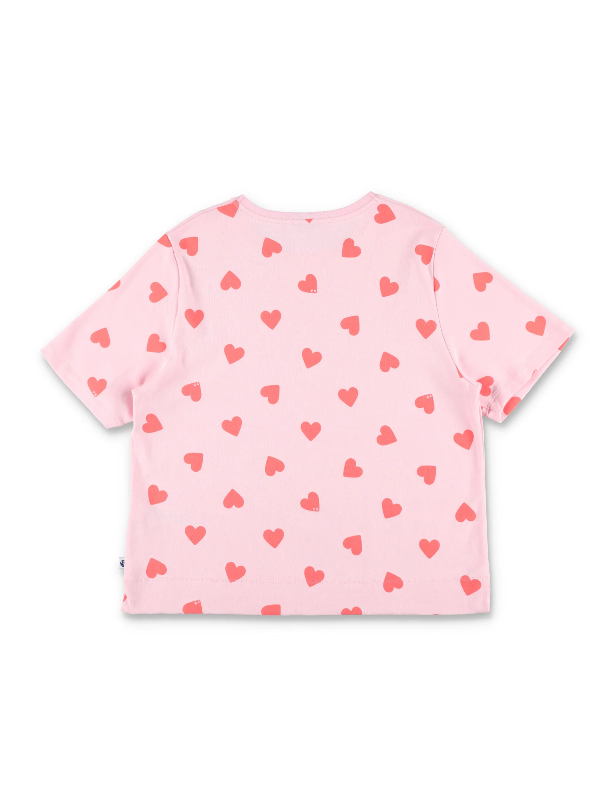 Petit Bateau Kids Heart Pajamas Rose Cotton Set