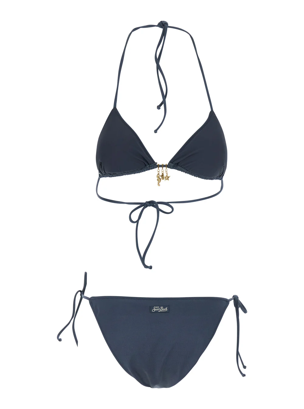 Mc2 Saint Barth Kids LEAH TEEN - SHINY CHARMS 16H Bikini Gray with details in Tech Fabric Women Grey Beachwear