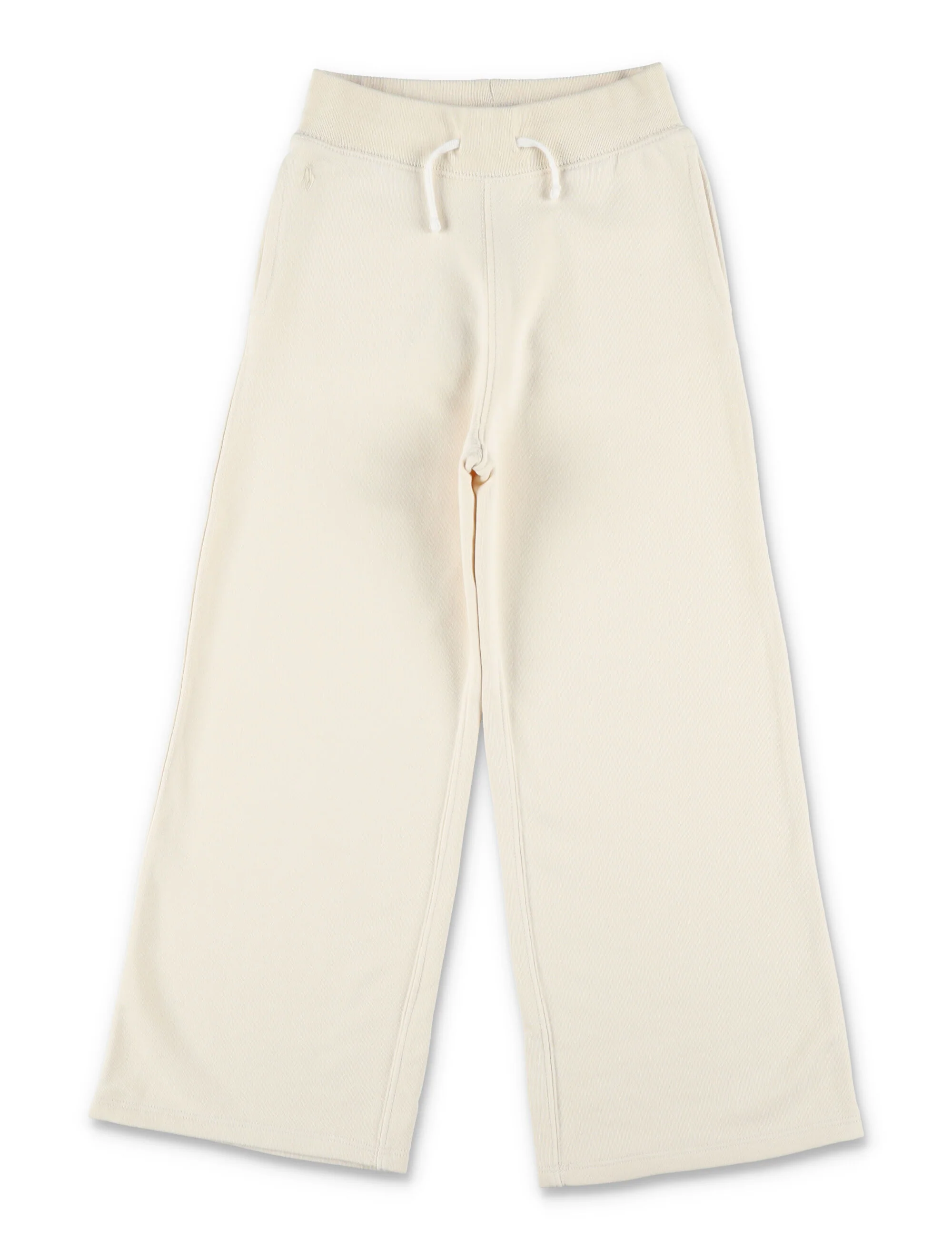 Polo Ralph Lauren Wide-Leg Girls Tracksuit Bottom Cream Cotton Sweatpants