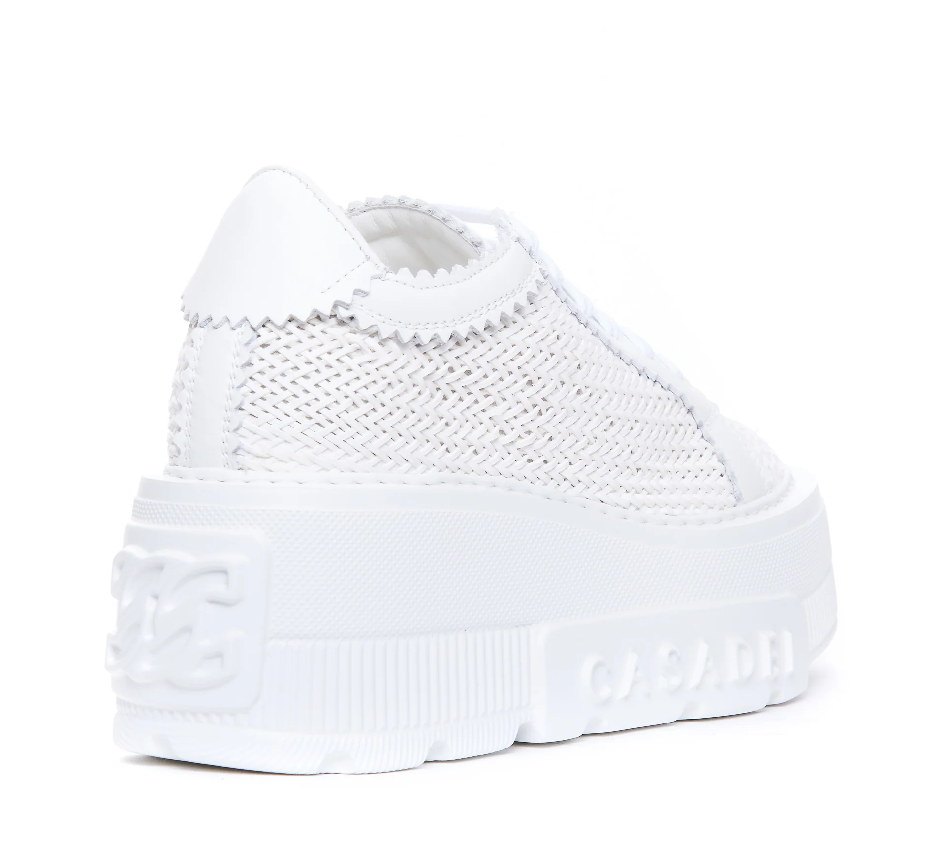 Casadei Sneakers White Calf Leather/rubber Sole