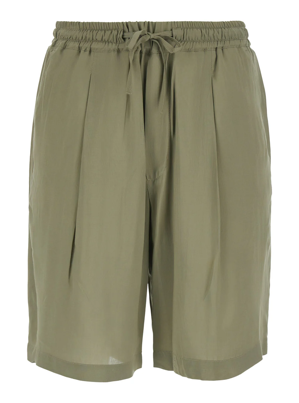 Low Brand Green Bermuda Shorts With Elastic Waist And Drawstring In Viscose For Men Grey Low Brand Green Bermuda Shorts With Elastic Waist And Drawstring In Viscose For Men Grey