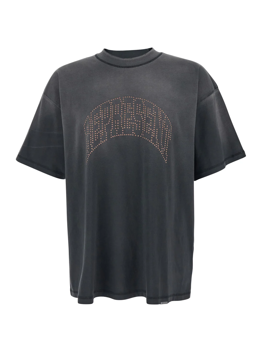 Represent Black T-Shirt with Logo Lettering on the Front and Faded Effect for Men Cotton Tshirts Polo Shirts