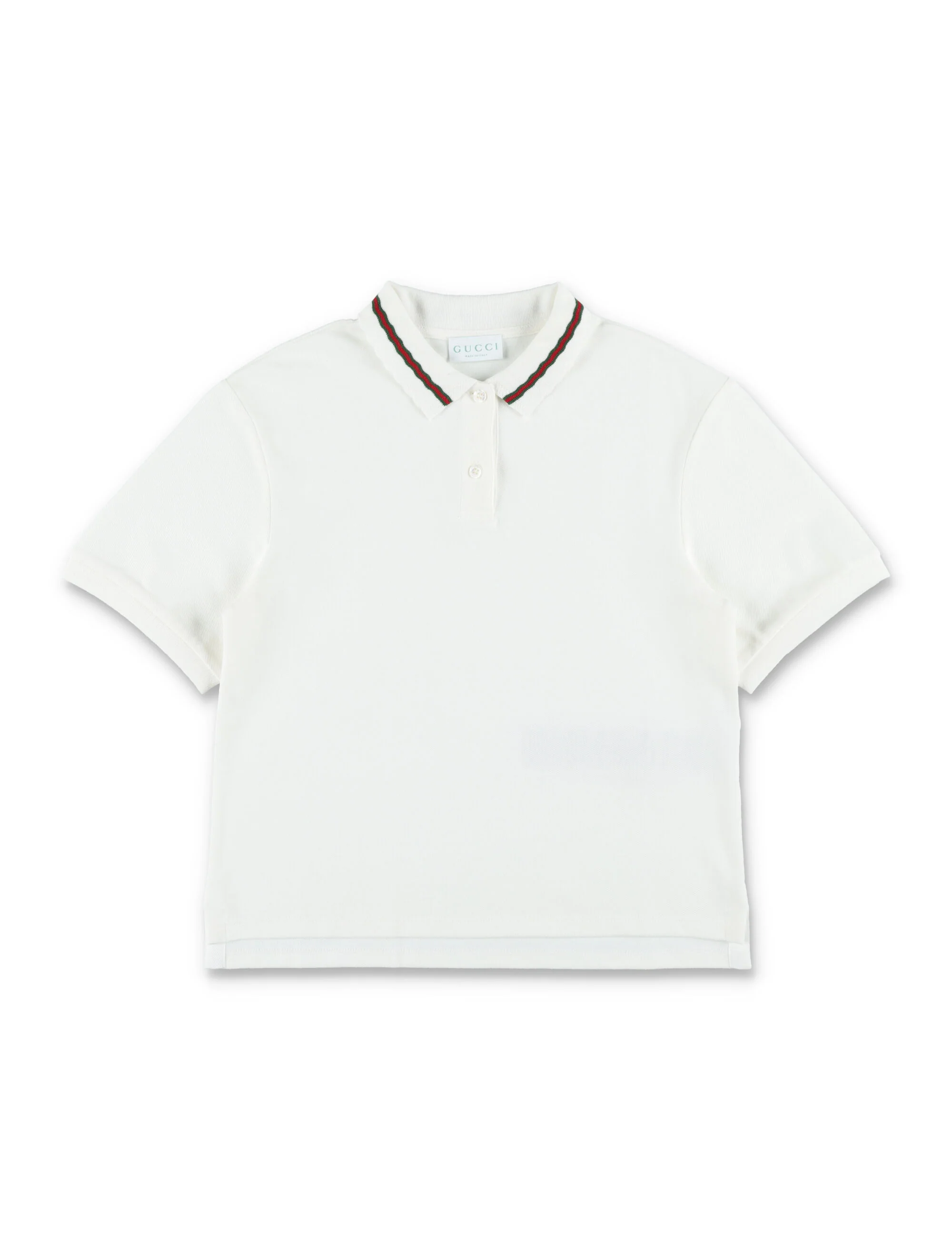 Gucci Girls Cotton Piqué Web Detail Polo New White T-shirt