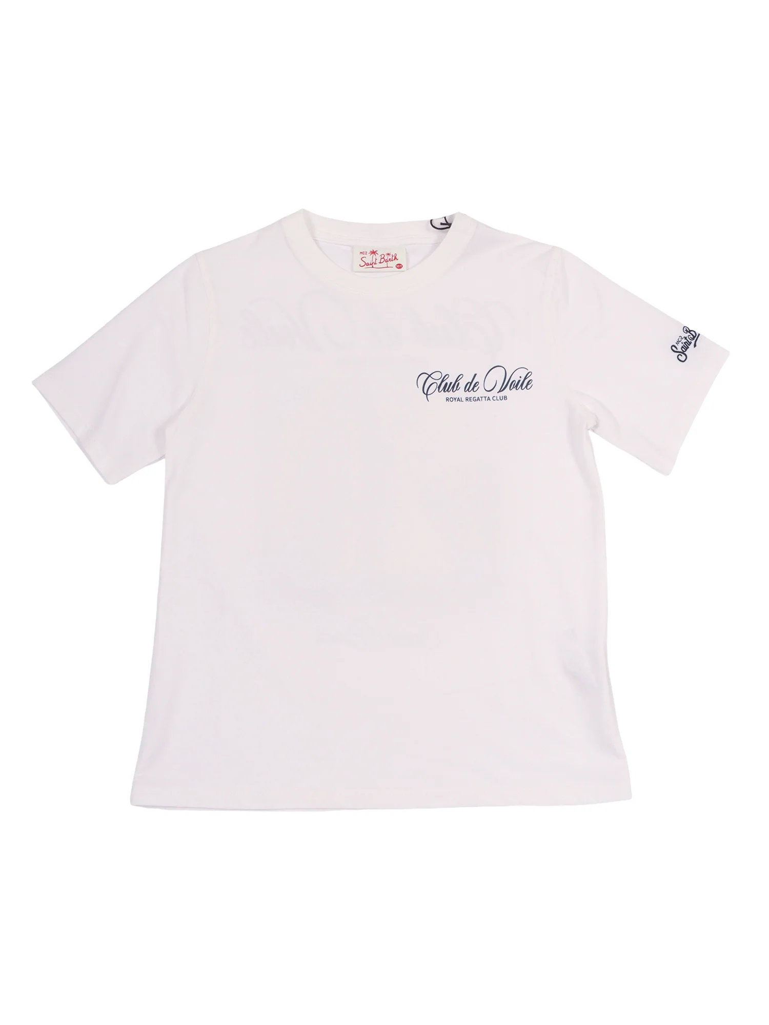 Mc2 Saint Barth Portland Jr-Club Voile 01n White Cotton Short Sleeves T-shirt