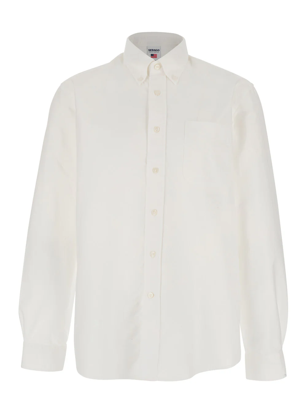 Sebago Shirt OXFORD BUTTON DOWN White with Collar and Long Sleeves in Cotton for Men Blouses