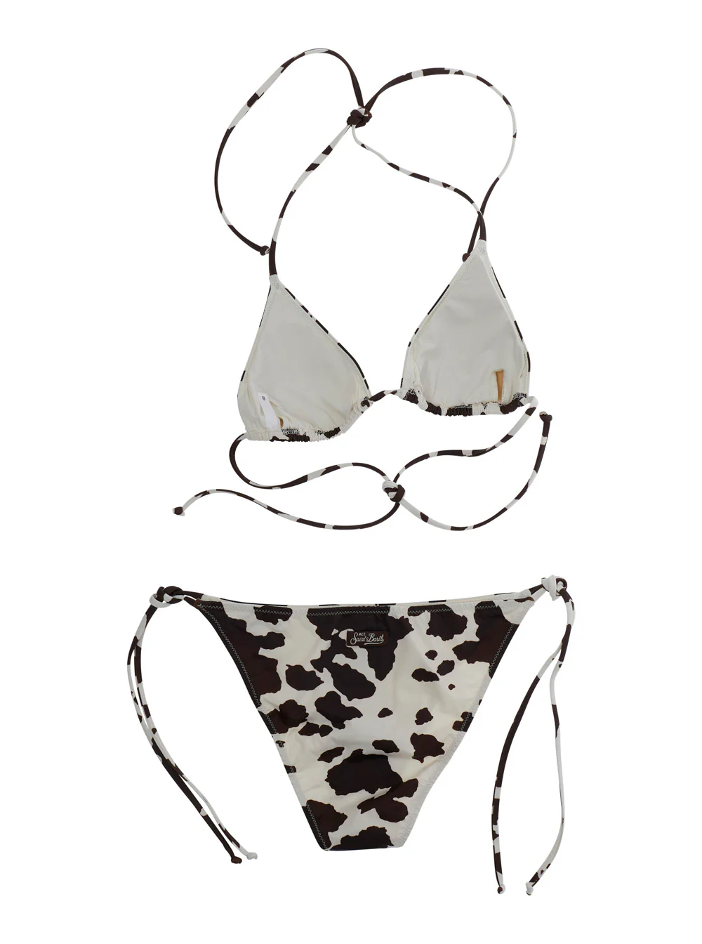 Mc2 Saint Barth Kids Multicolor Bikini With Cow West Print 1018 In Tech Fabric For Women Beachwear
