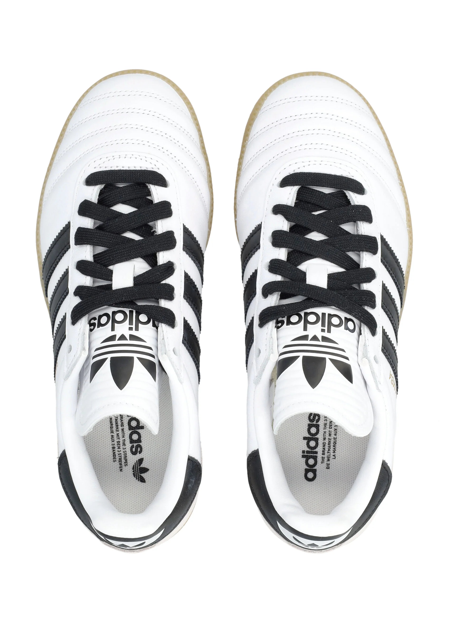 Adidas Originals Adidas Samba Jp Kids Sneakers White/black Leather Insert