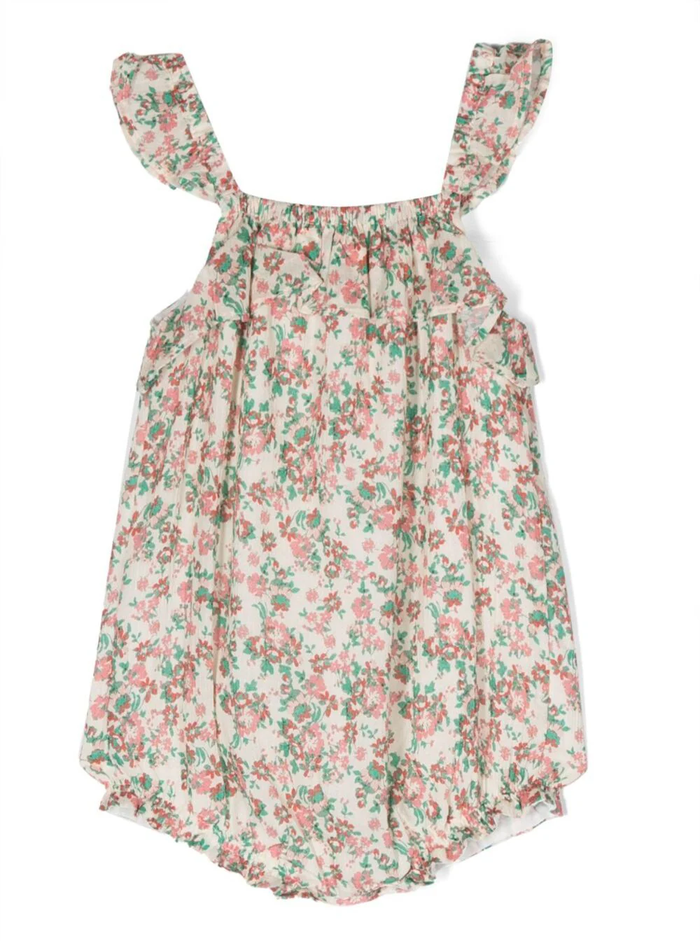 Emile Et Ida Kids Multicolor Onesie With All-Over Floreal Print Cotton Baby Jumpsuits