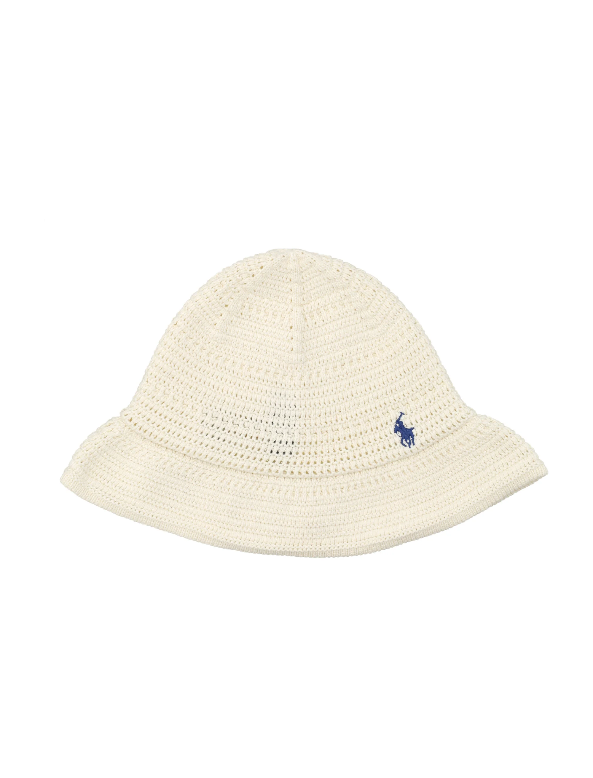 Polo Ralph Lauren girls crocheted bucket hat Cream Cotton