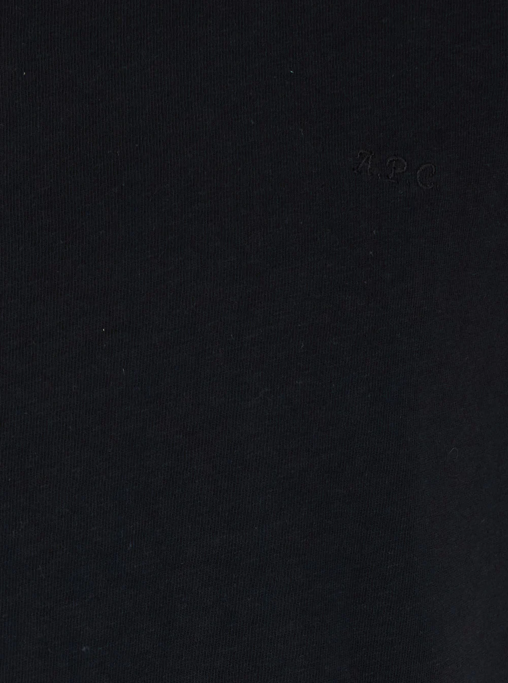 A.P.C. Black T-shirt with Contrast Details on the Neck and Sleeves in Cotton Linen Blend for Men Tshirts Polo Shirts