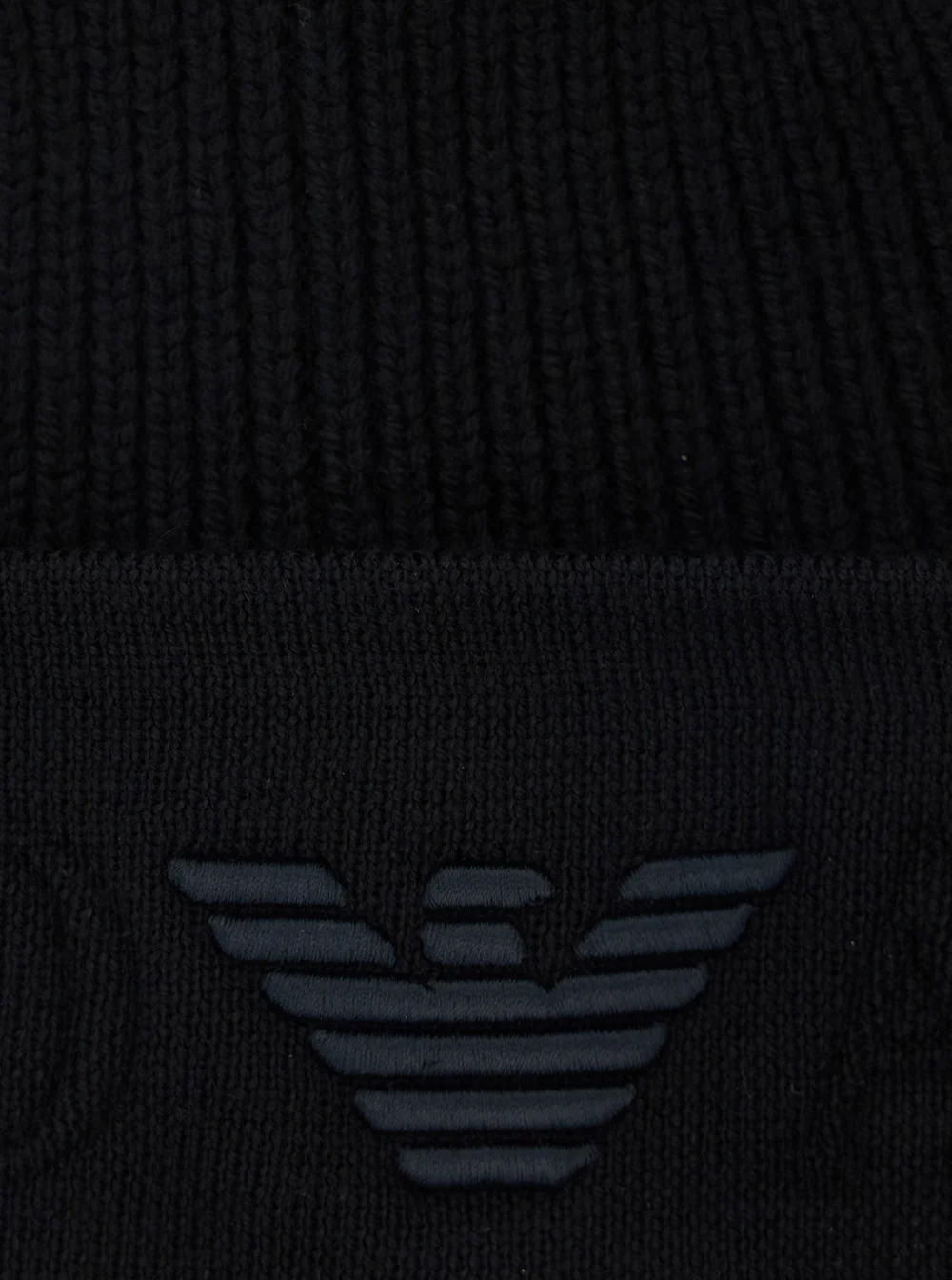 Emporio Armani Black Beanie with Maxi Logo Embroidery on the Front in Wool Man Virgin Hats And Gloves Emporio Armani Black Beanie with Maxi Logo Embroidery on the Front in Wool Man Virgin Hats And Gloves