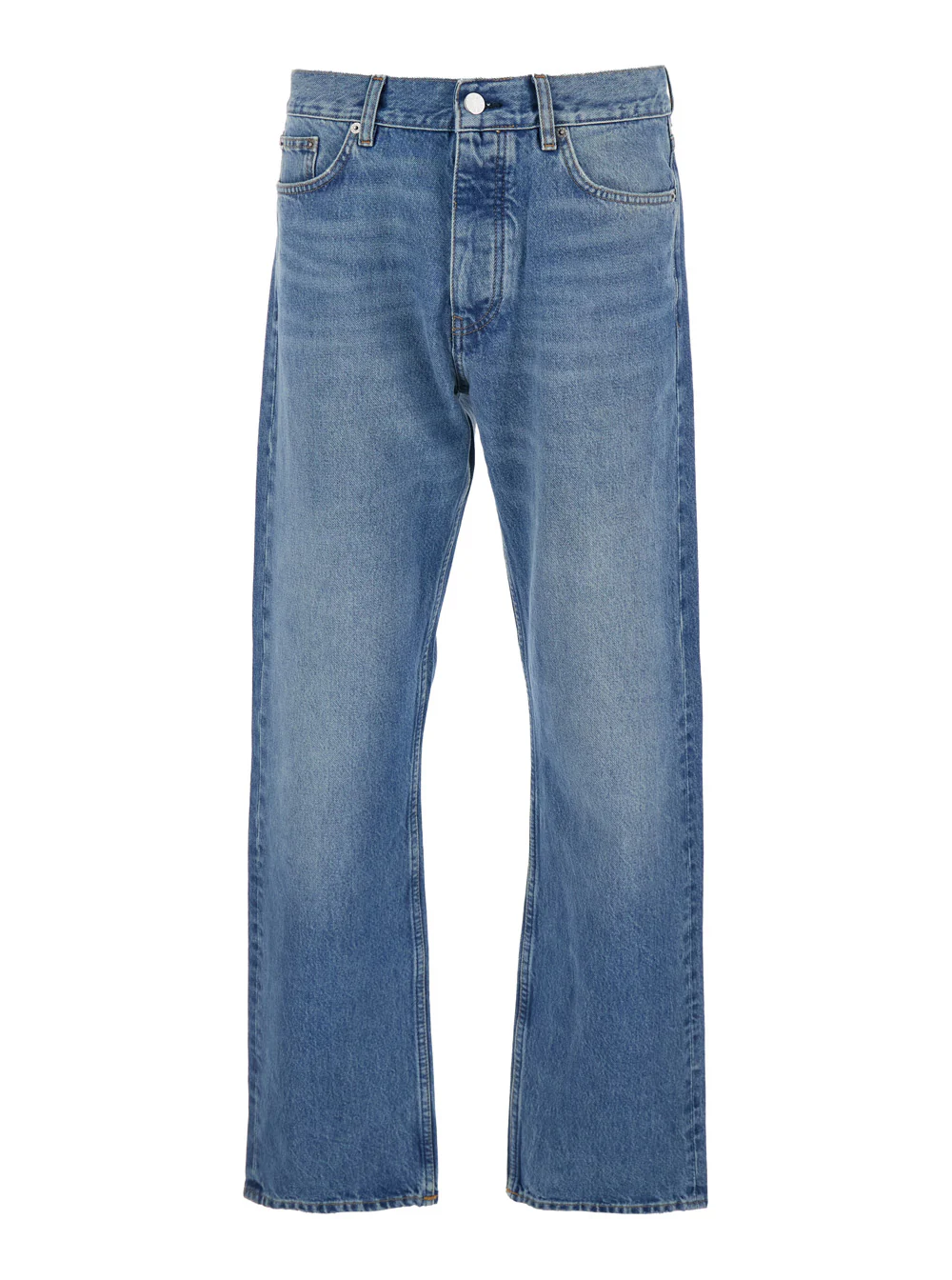 Sunflower Blue Jeans with Belt Loops and Logo Patch on the Rear in Denim Man Blu