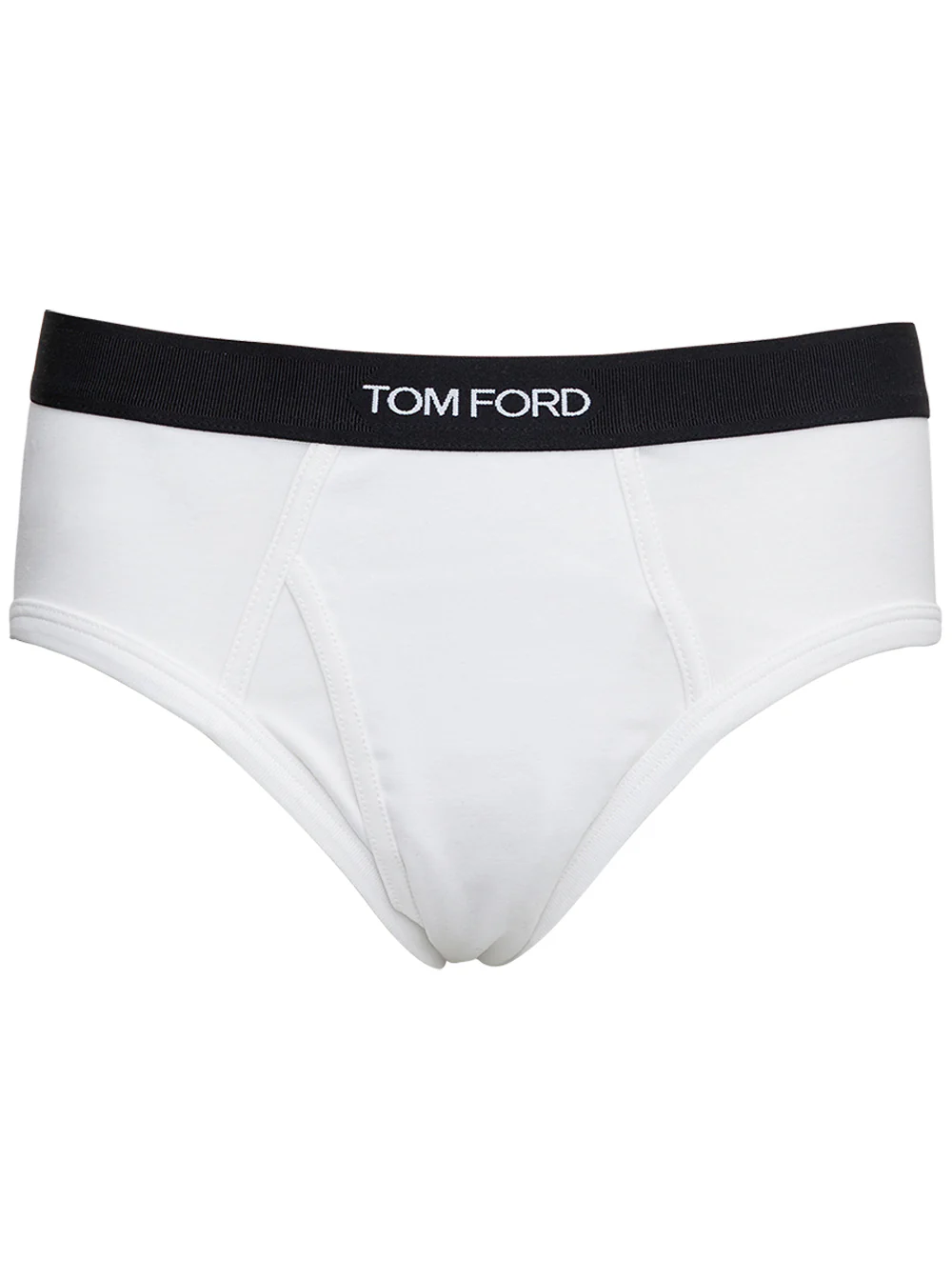 Tom Ford White Briefs with Logo in Cotton Man Elastane Underwear