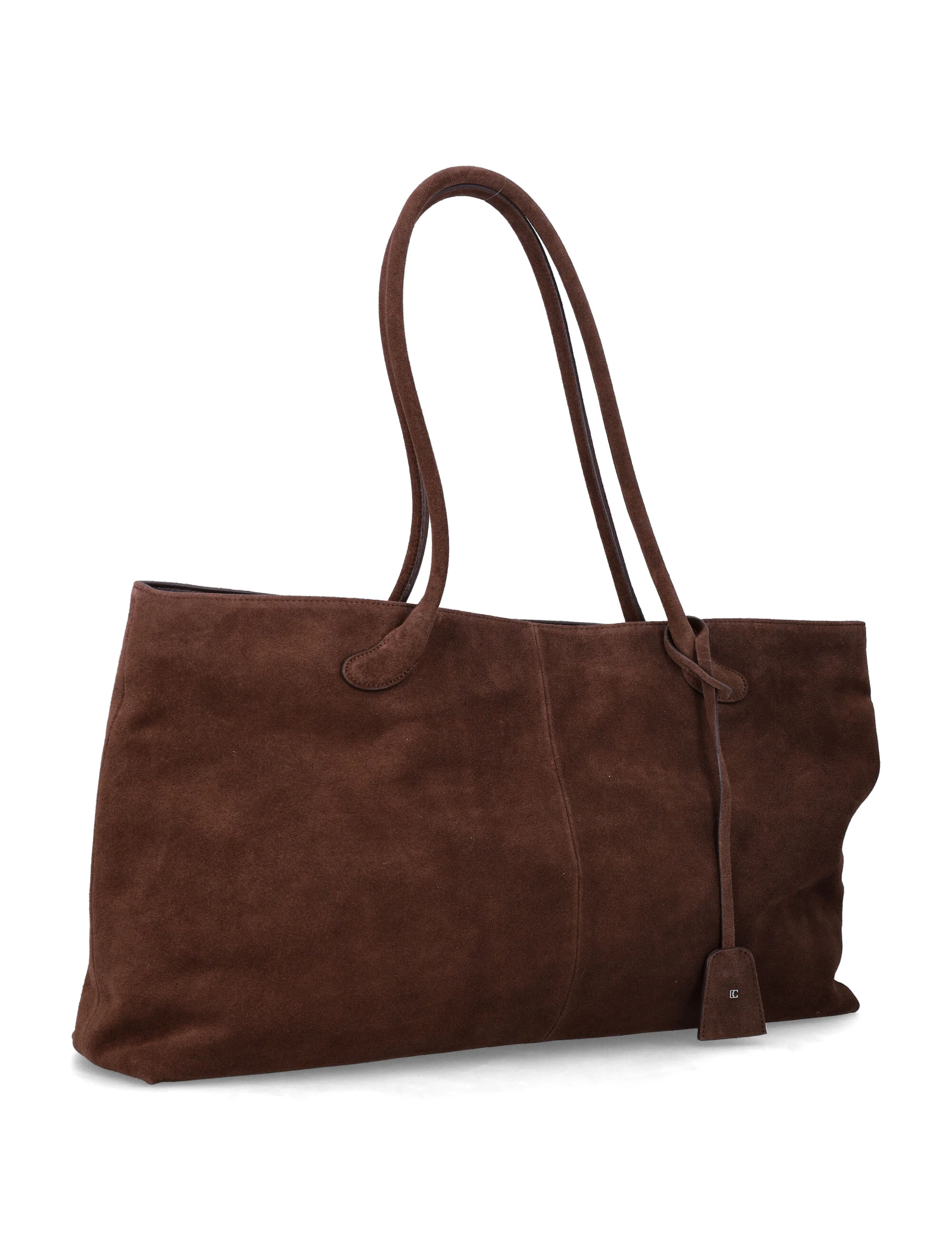 Low Classic Suede Haricot Bag Tote Brown Cow Leather Lining