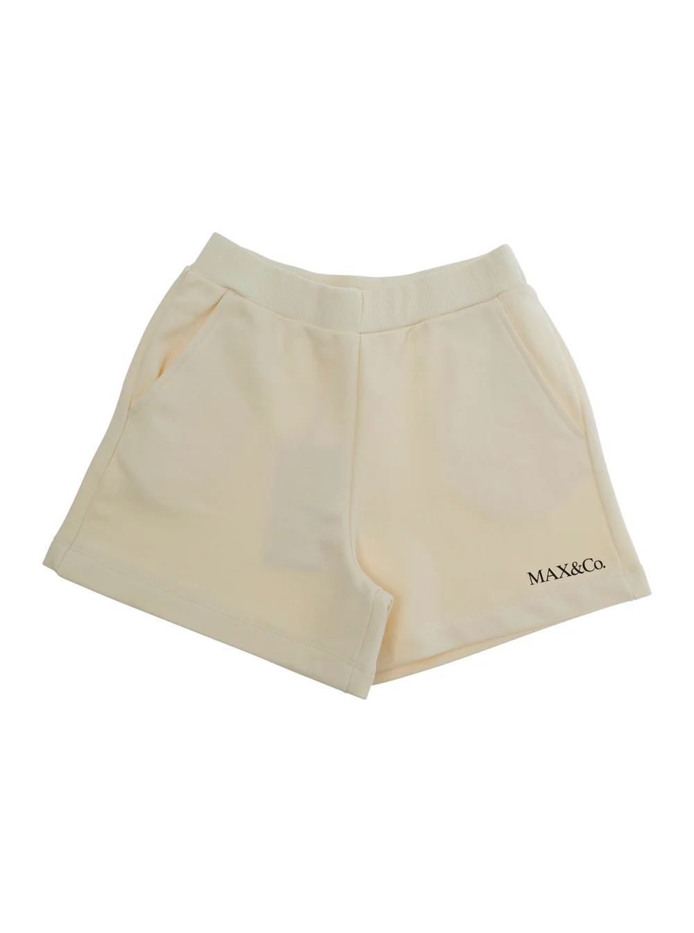 MAX&CO KIDS Dirty White Shorts with Lettering Logo on the Front and Back in Cotton for Girls Bermuda