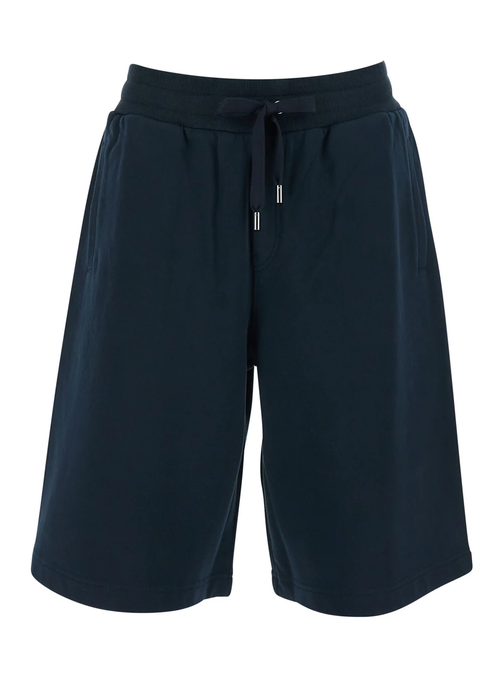 Dolce & Gabbana Blue Bermuda Shorts with Elastic Waist and Logo on the Back for Men Blu Cotton