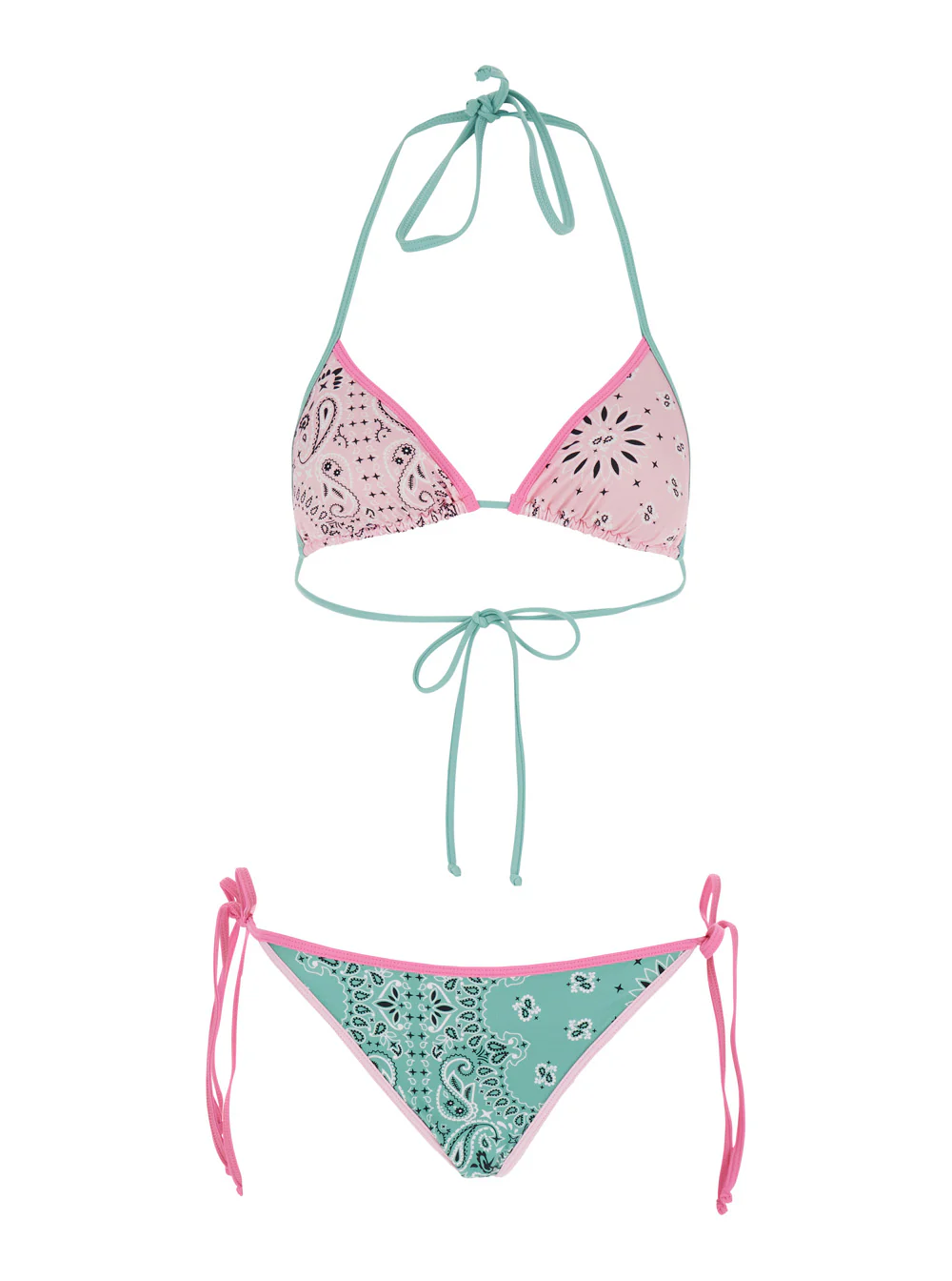Mc2 Saint Barth Kids Bikini LEAH TEEN STRING with multicolored bandana motif Multicolor Beachwear