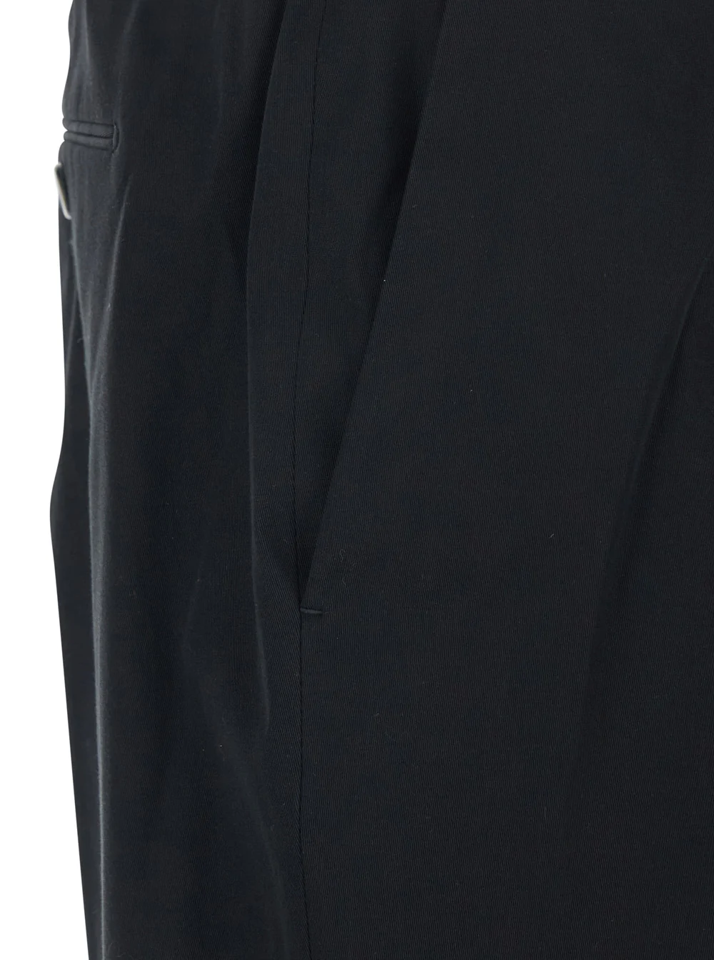 Pt Torino Pants UNION 1 PINCE COTONE Black with Pleats and Side Pockets for Men Cotton Elastane Trousers