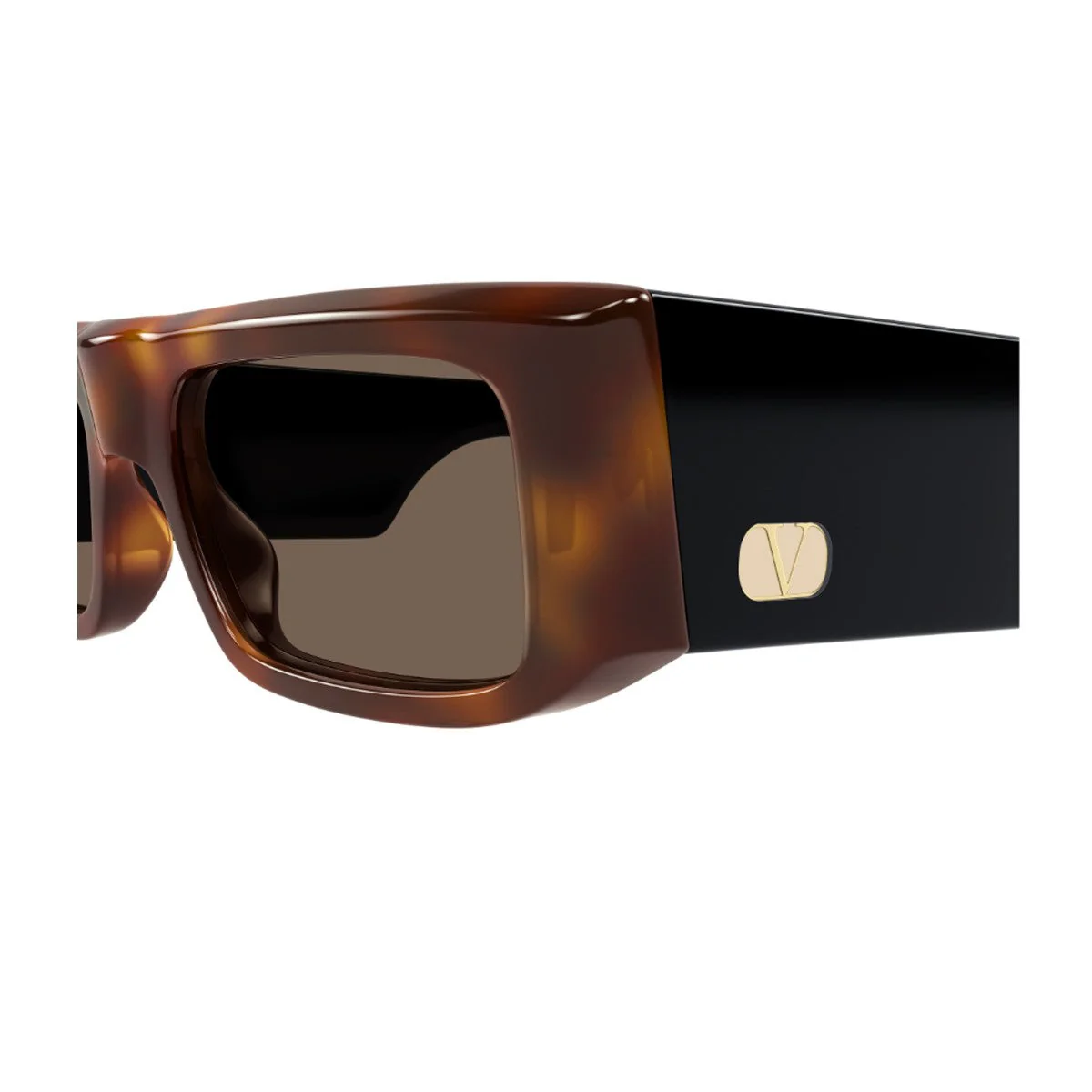 Ottica Lucciola Valentino Vg005s Linea V Logo Havana Acetato Riciclato Sunglasses