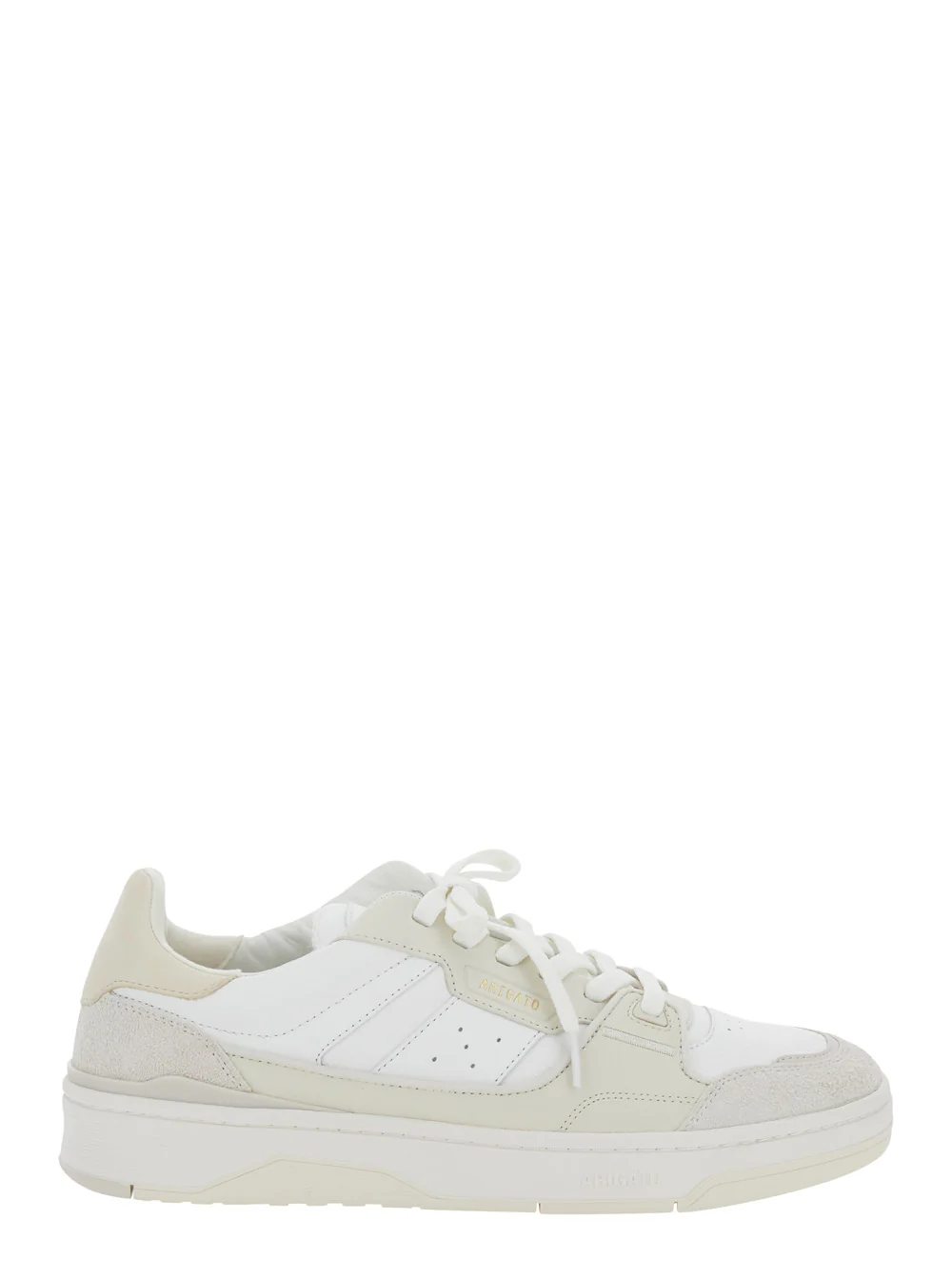 Axel Arigato Clay Beige Sneakers with Suede Panels and Logo Patch on the Tongue in Leather Man Recycled Polyester