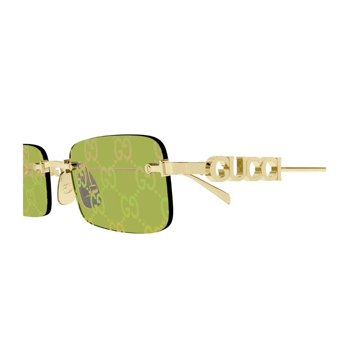 Gucci Gg1808s Linea Name Of Brand Gold/green Metallo Sunglasses