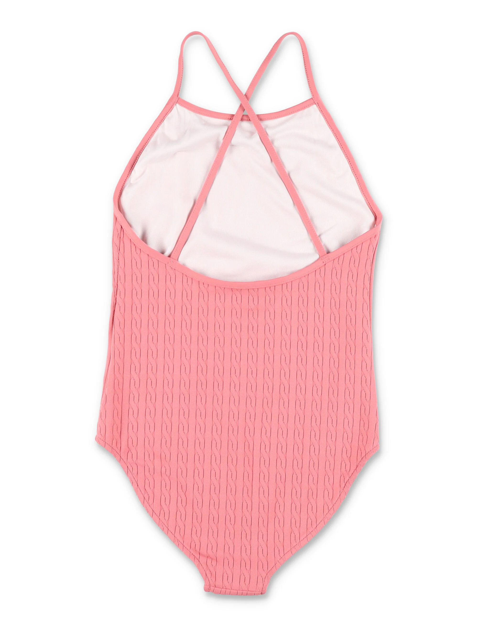Polo Ralph Lauren girls mini-cable swimsuit Desrt Rose Nylon Swimwear