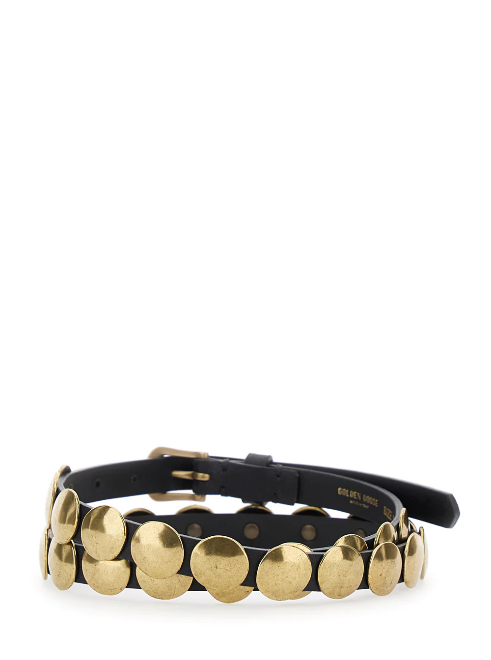Golden Goose Trinidad Black Belt with Pin-Buckle Closure and Stud Details in Leather Woman Cow