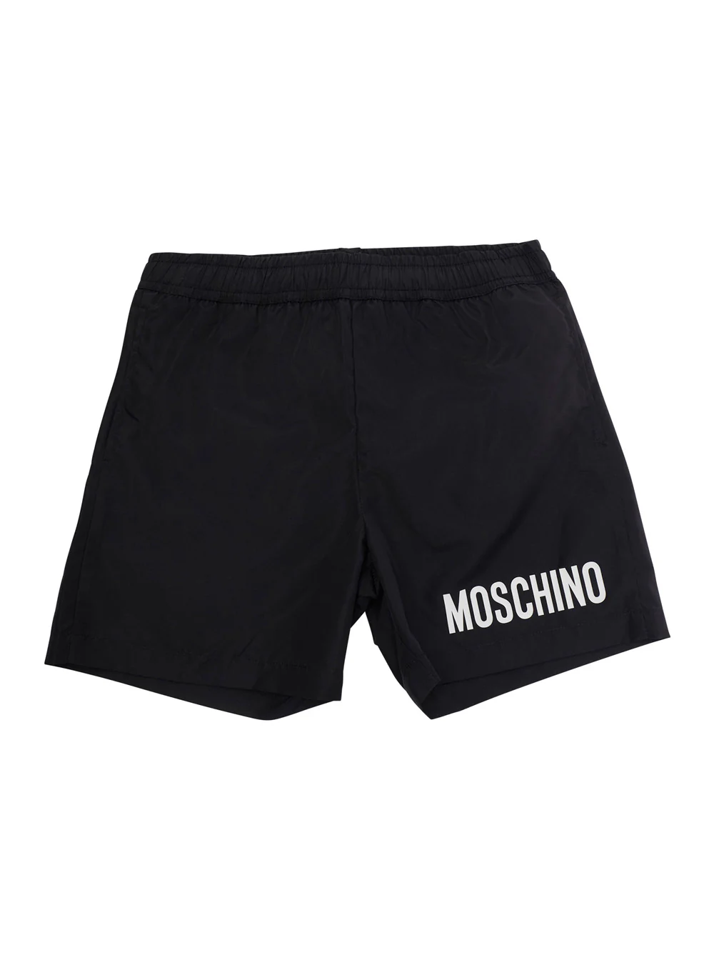 Moschino Kids Swim Shorts With Logo And Side Pockets In Black Fabric For Kids Beachwear