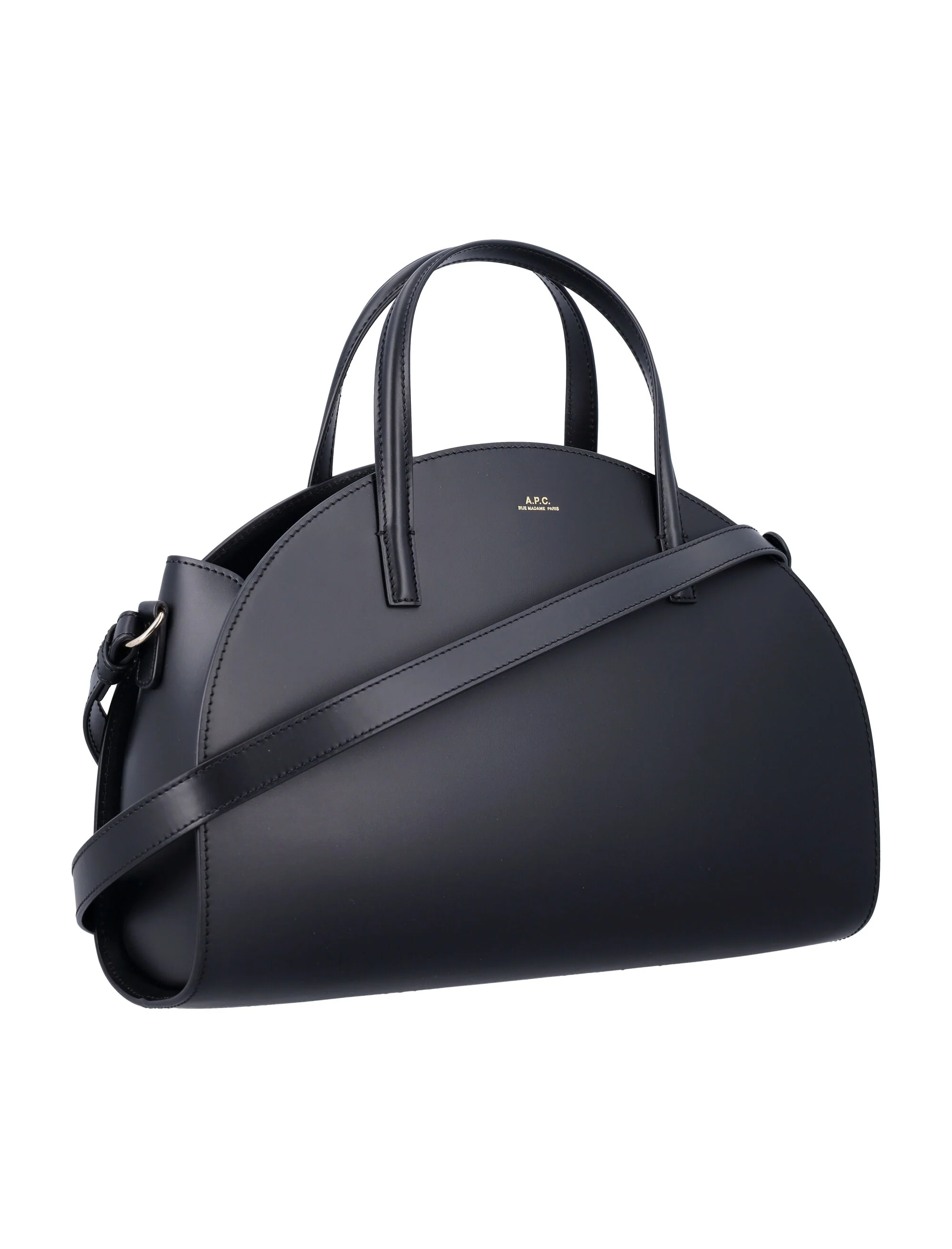 A.P.C. Tote Demi Lune Black Cow Leather