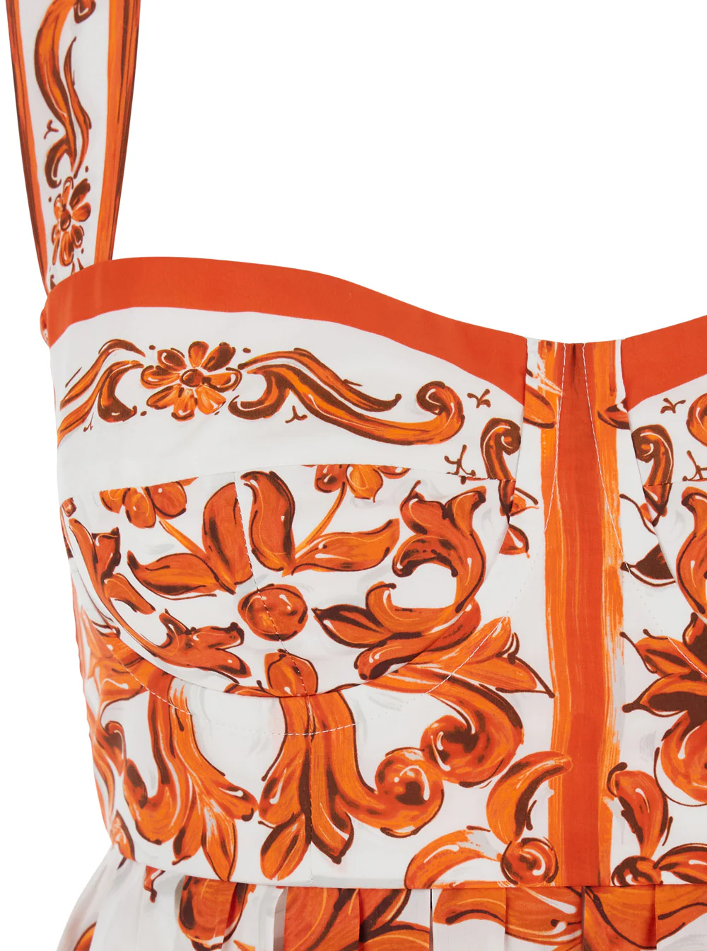 Dolce & Gabbana Maiolica Mini Dress Orange