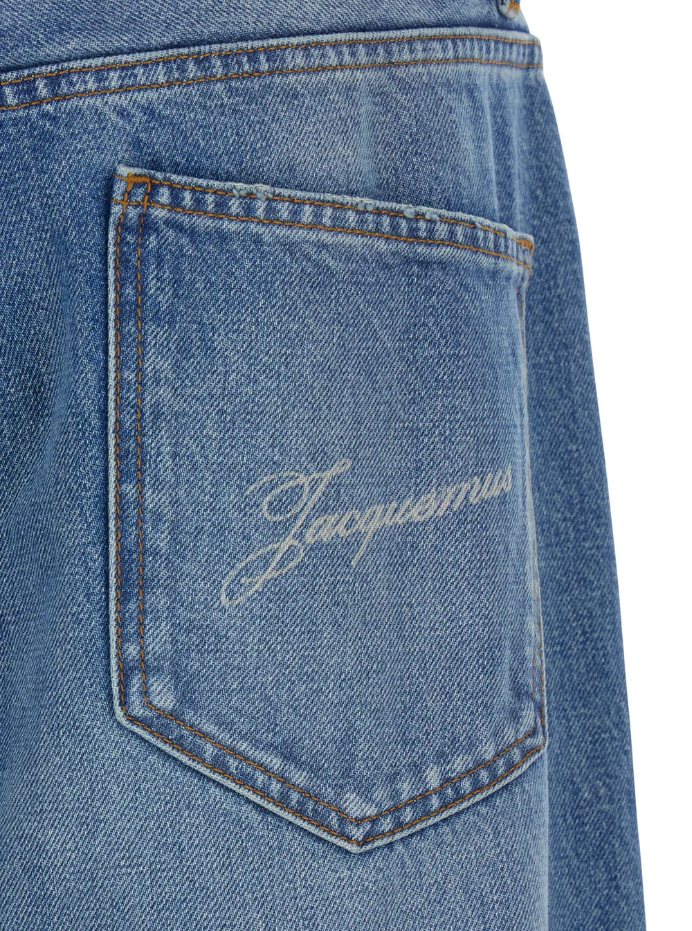 Jacquemus Le De-Nimes Droit Blue Jeans with Logo Embroidery on the Pocket in Denim for Men Blu Cotton