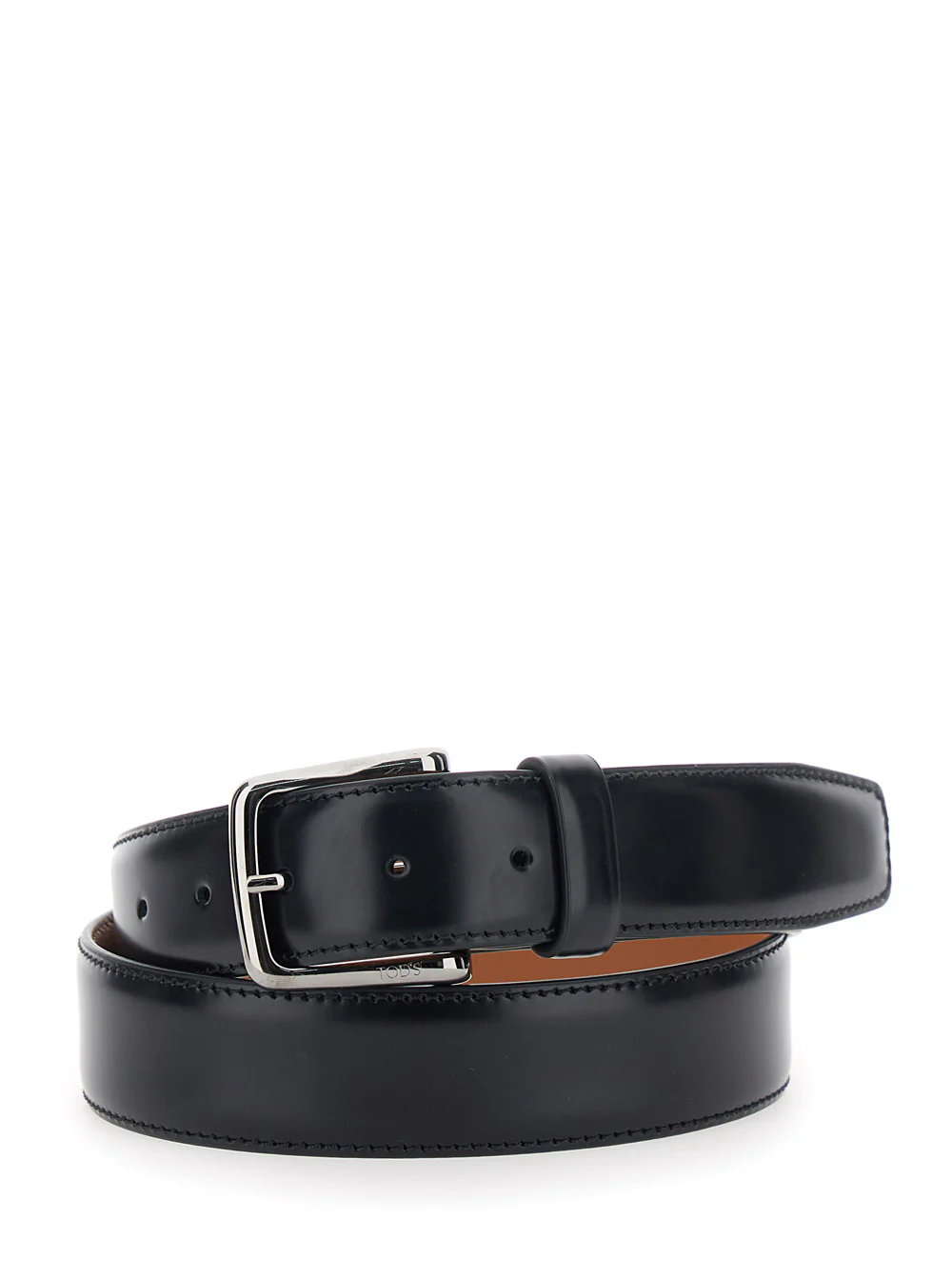 Tod's Belt With Adjustable Buckle Closure Black Leather For Men Calf