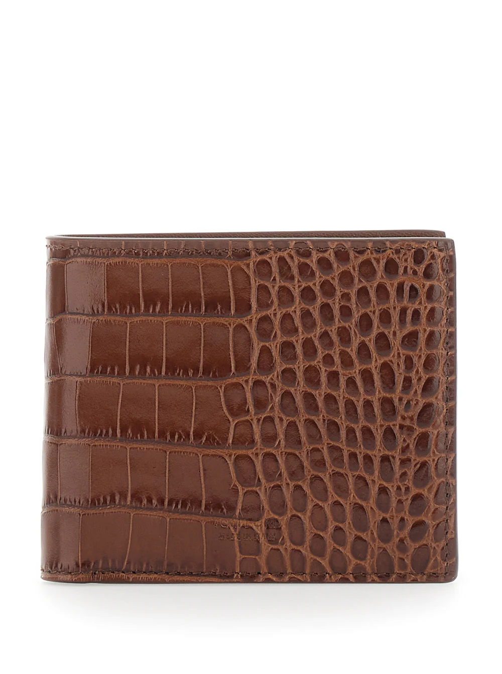 Tom Ford Brown Crocodile-Embossed Leather Bi-Fold Wallet for Men Calf Products