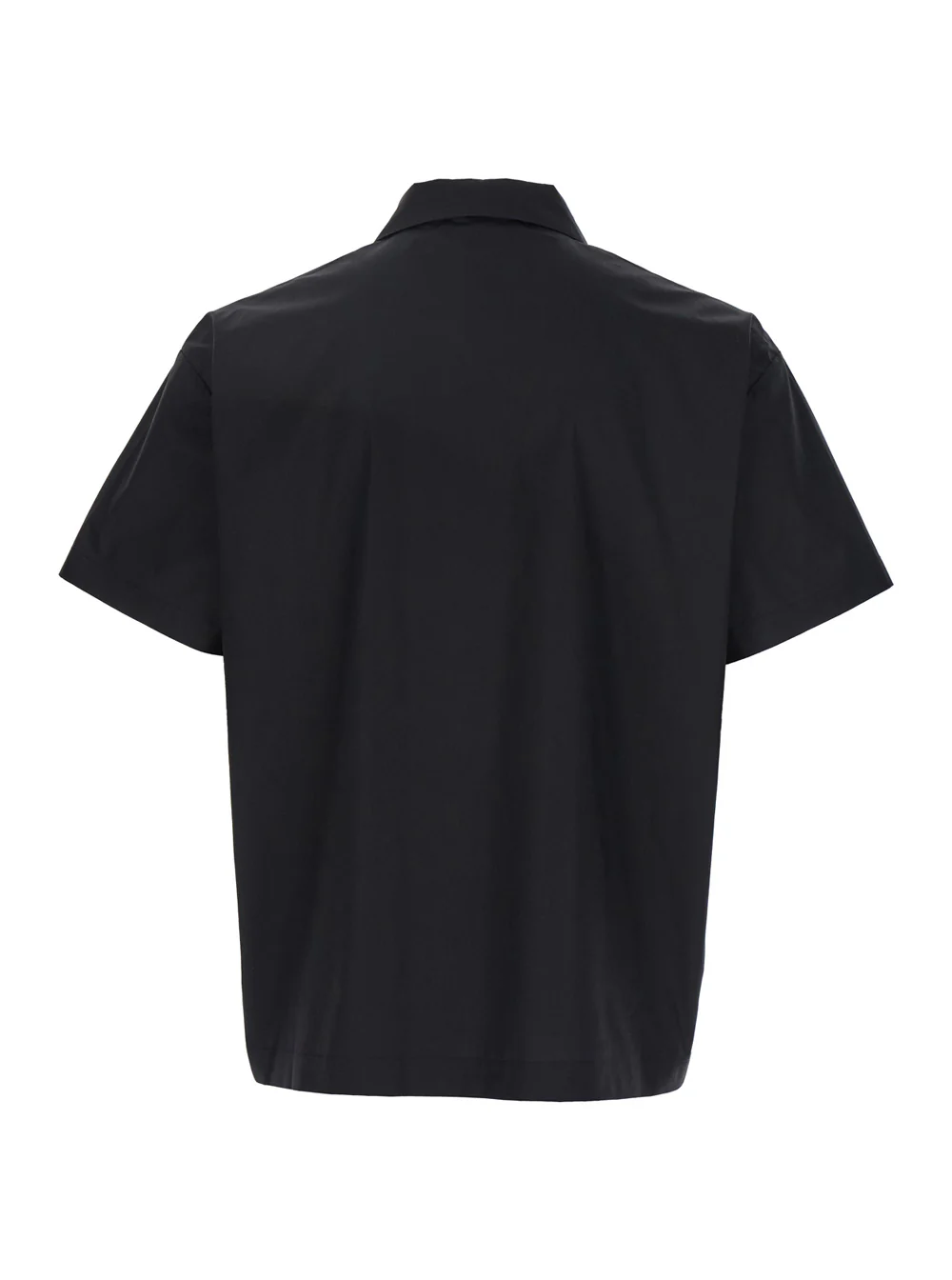 Coperni Black Shirt with Classic Collar and Print on the Front in Cotton Man Blouses