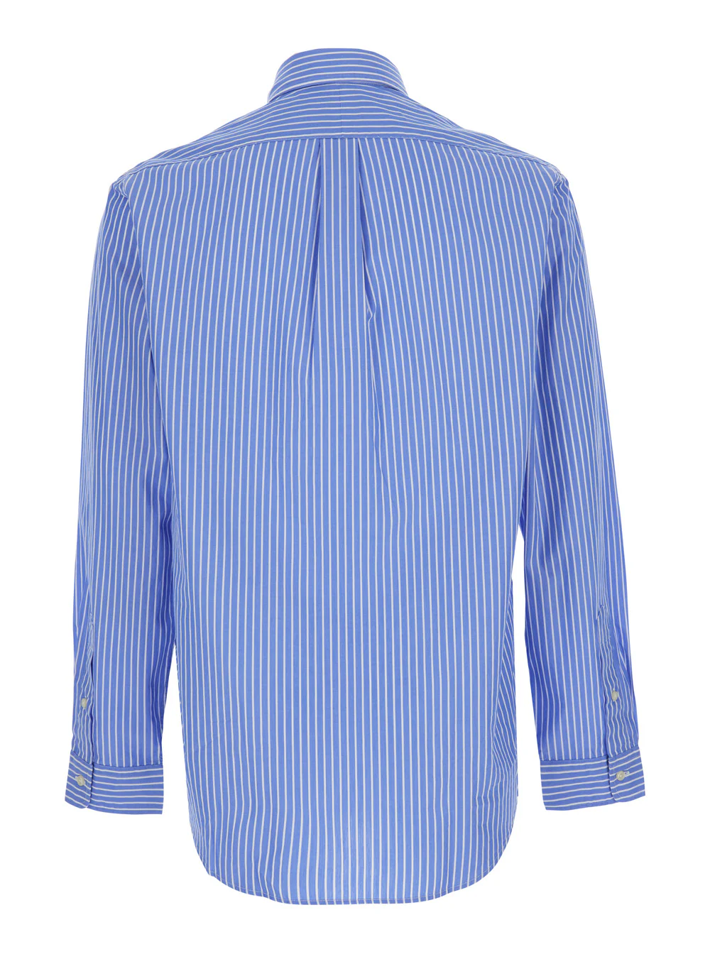 Polo Ralph Lauren Riga Lavata Blue Classic Collar Long Sleeve Cotton Shirt For Men Blu And Blouses